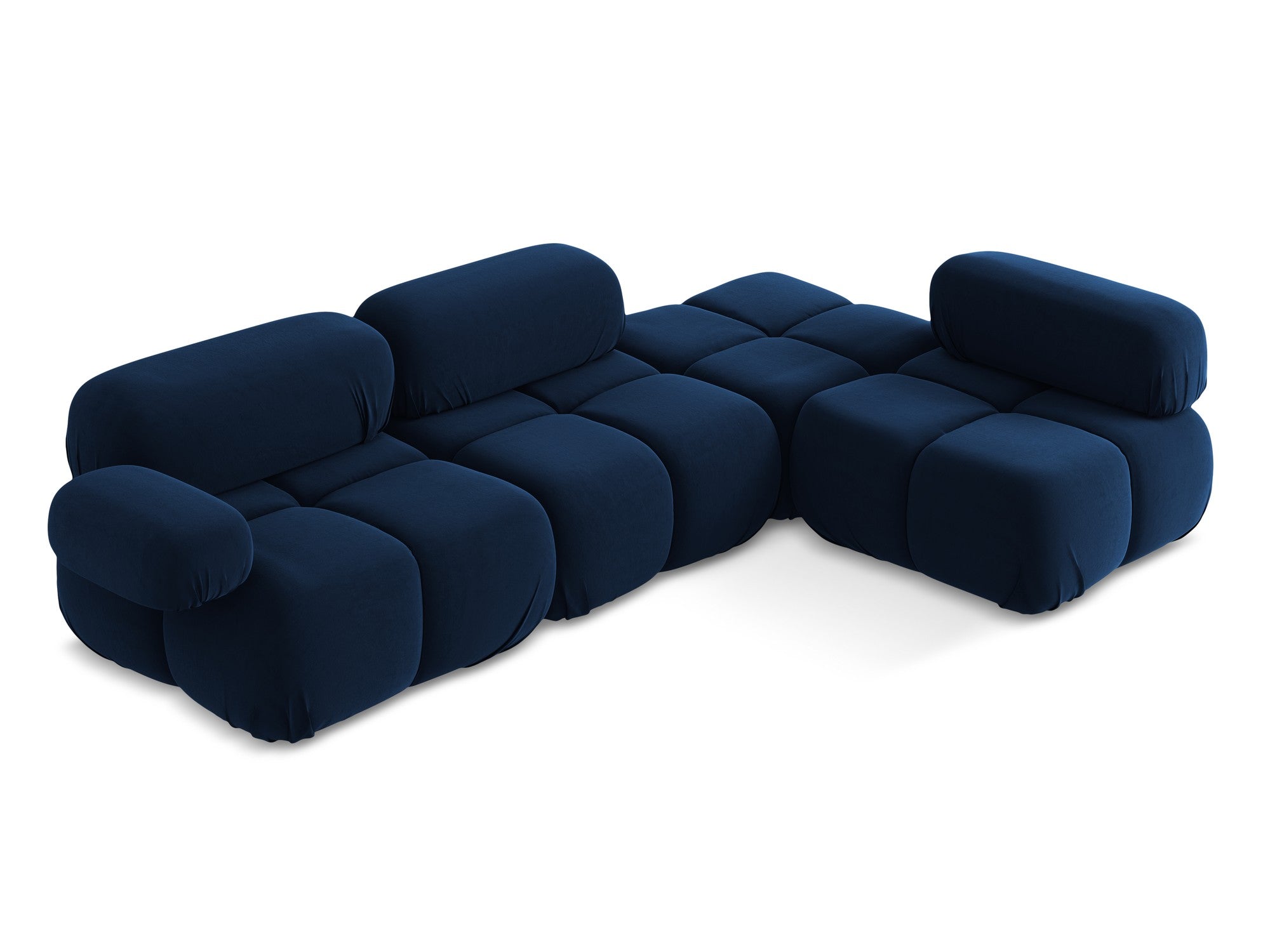 Modularer Samt-Ecksofa rechts LOKUA königsblau