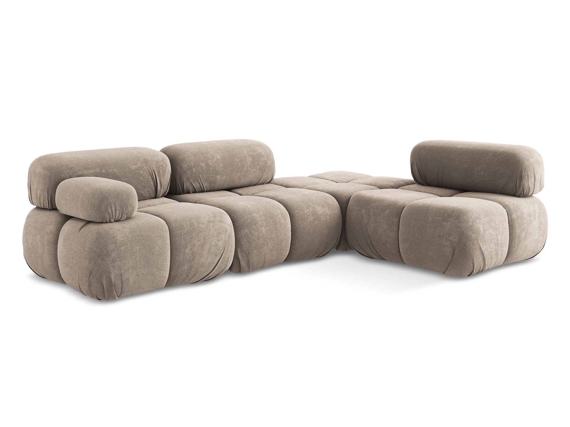 Right-facing modular corner sofa LOKUA dark beige chenille