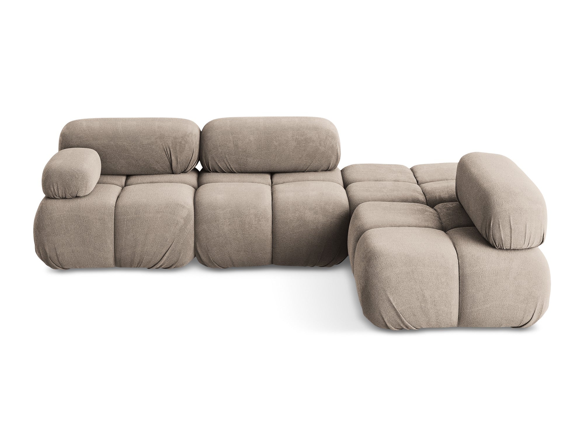 Right-facing modular corner sofa LOKUA dark beige chenille