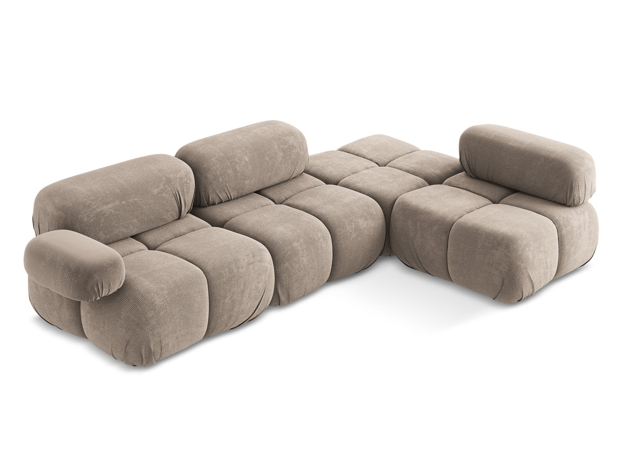 Right-facing modular corner sofa LOKUA dark beige chenille