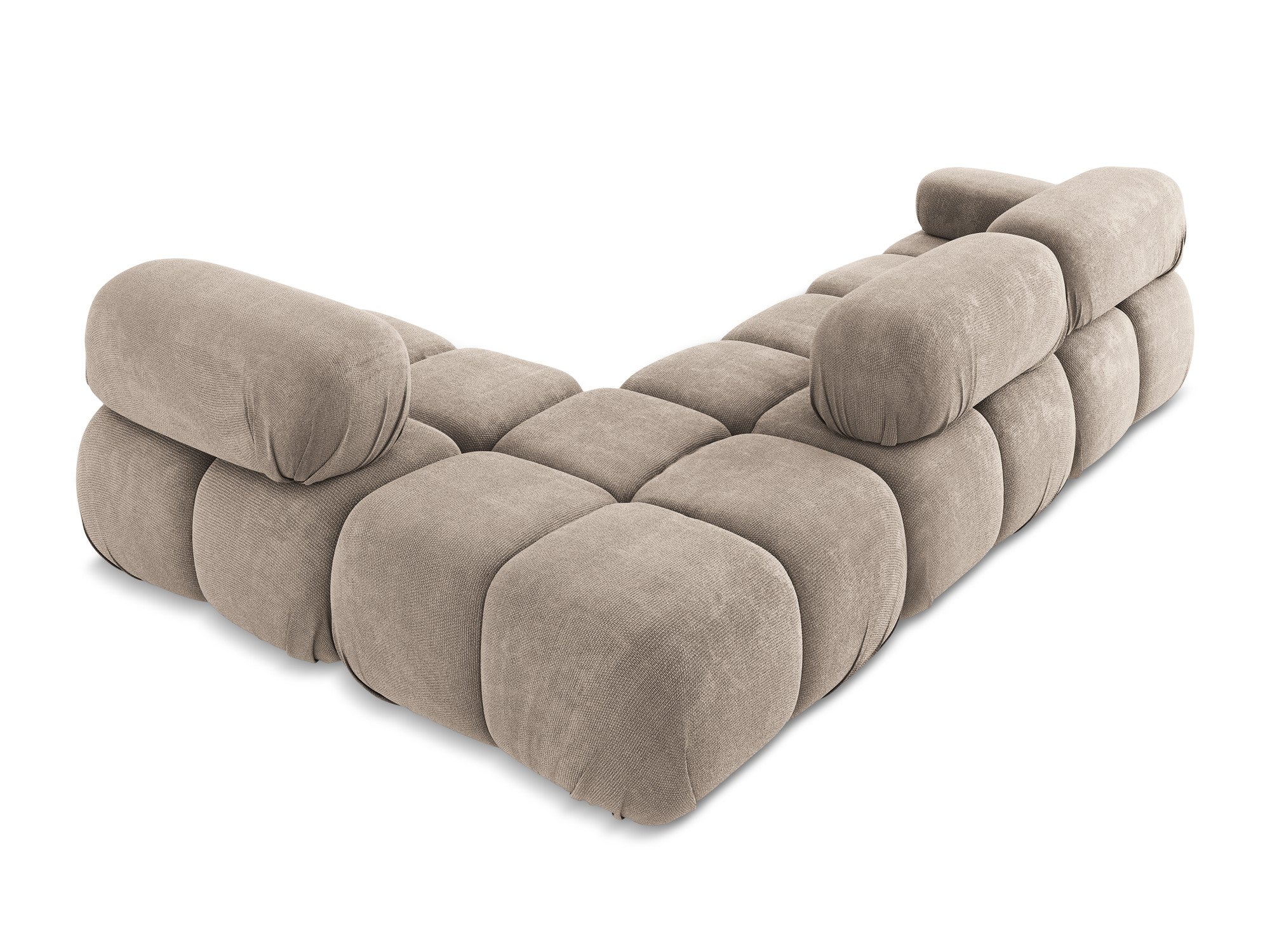 Right-facing modular corner sofa LOKUA dark beige chenille
