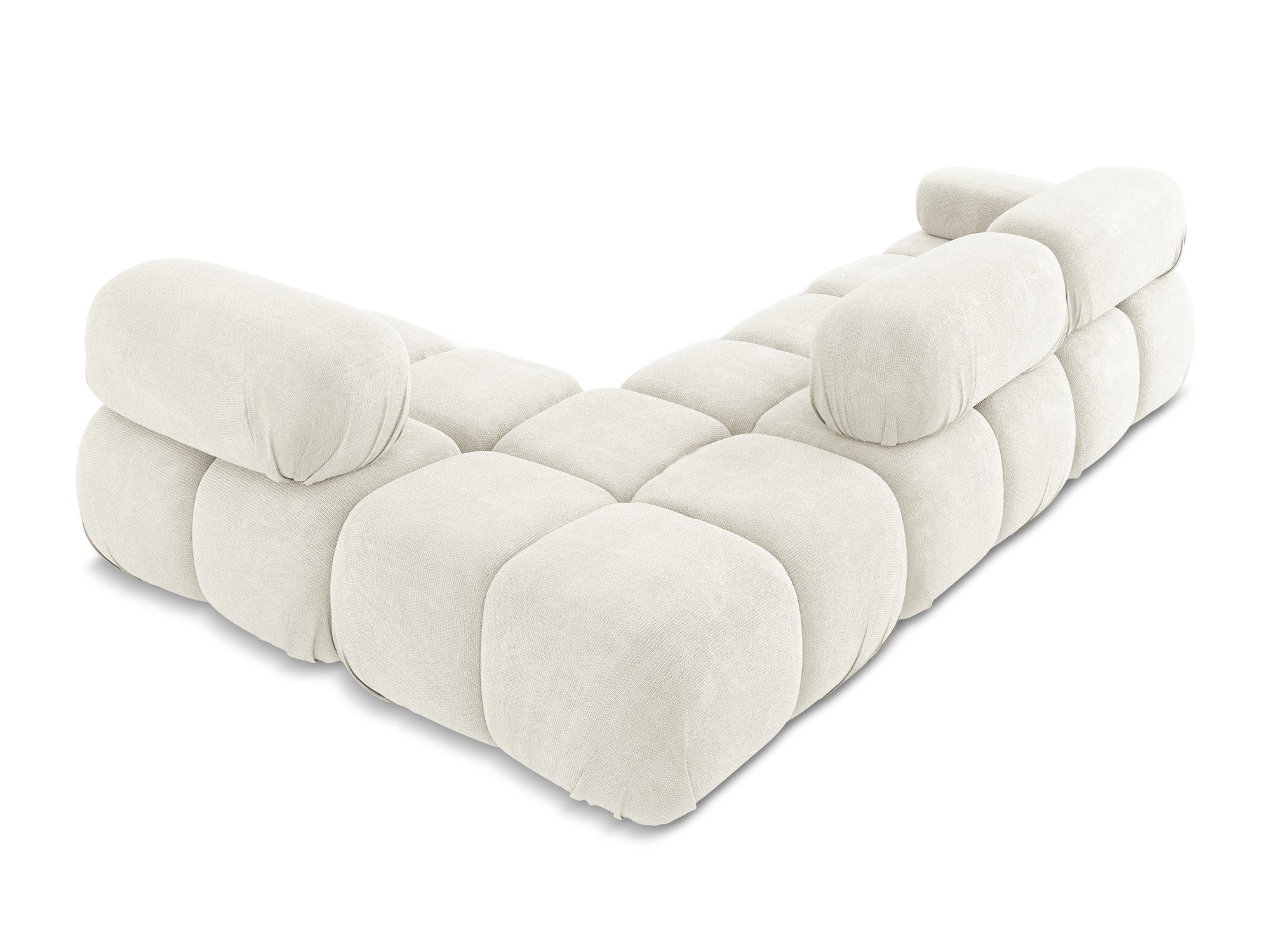 Right-facing modular corner sofa LOKUA white chenille