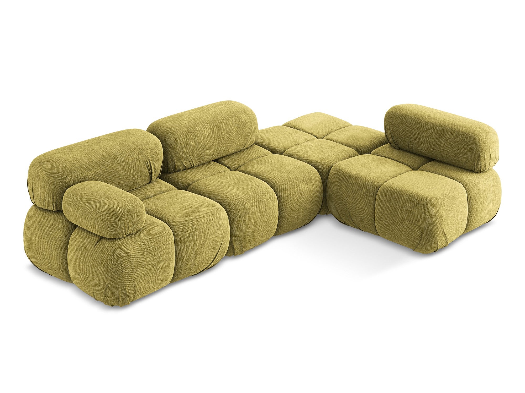 Right-sided modular corner sofa LOKUA lime chenille