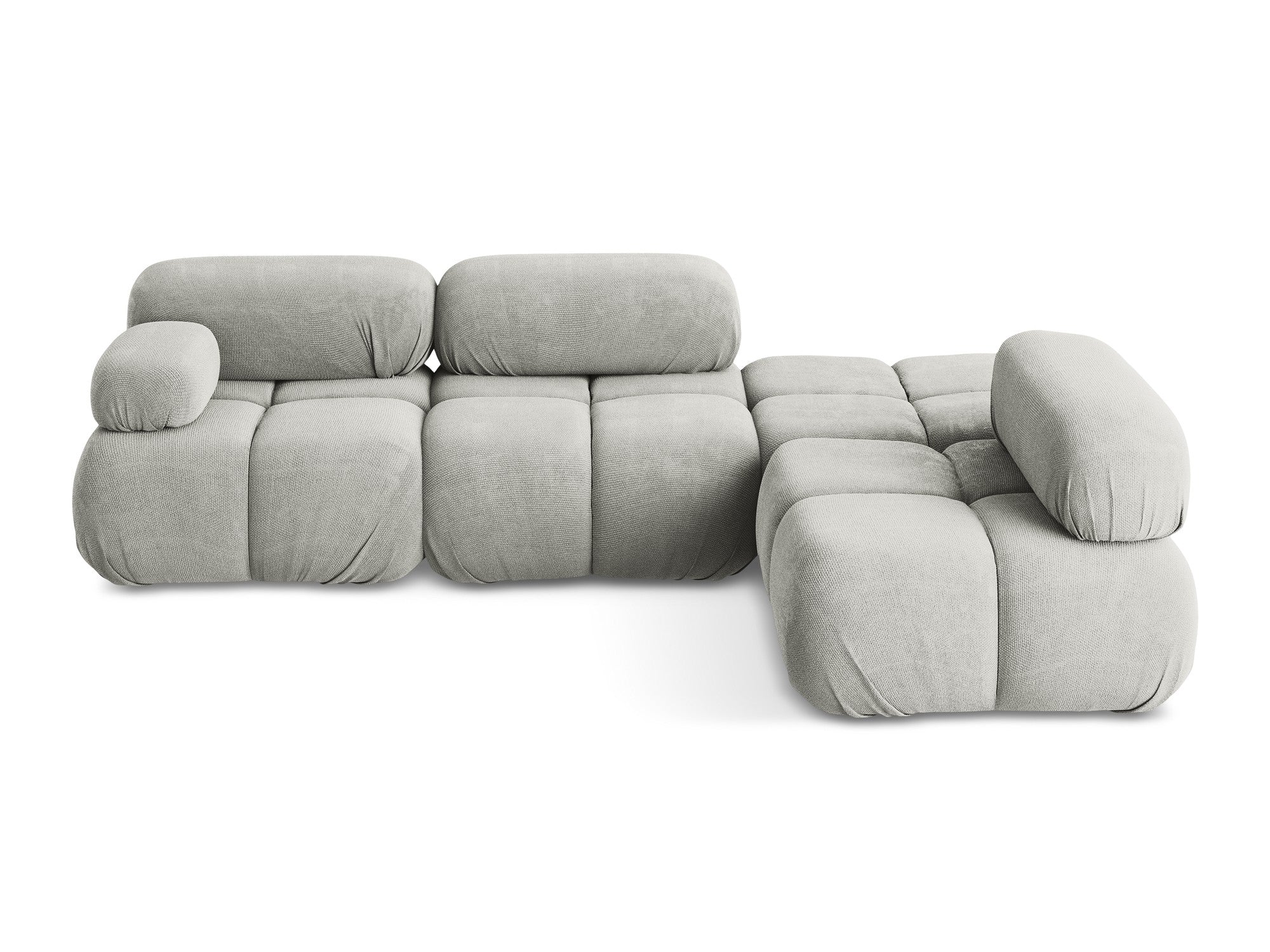 Right-facing modular corner sofa LOKUA light gray chenille