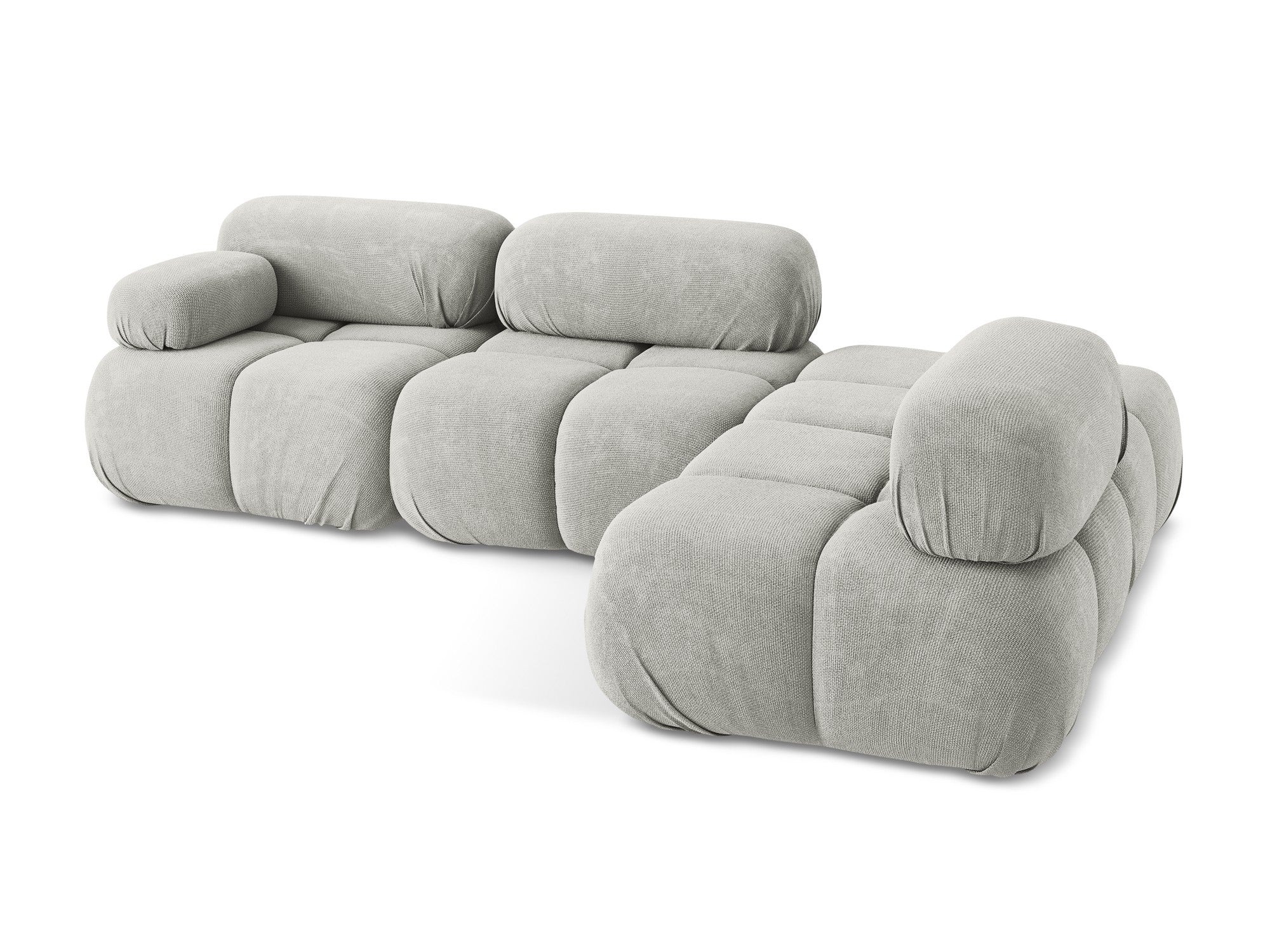 Right-facing modular corner sofa LOKUA light gray chenille