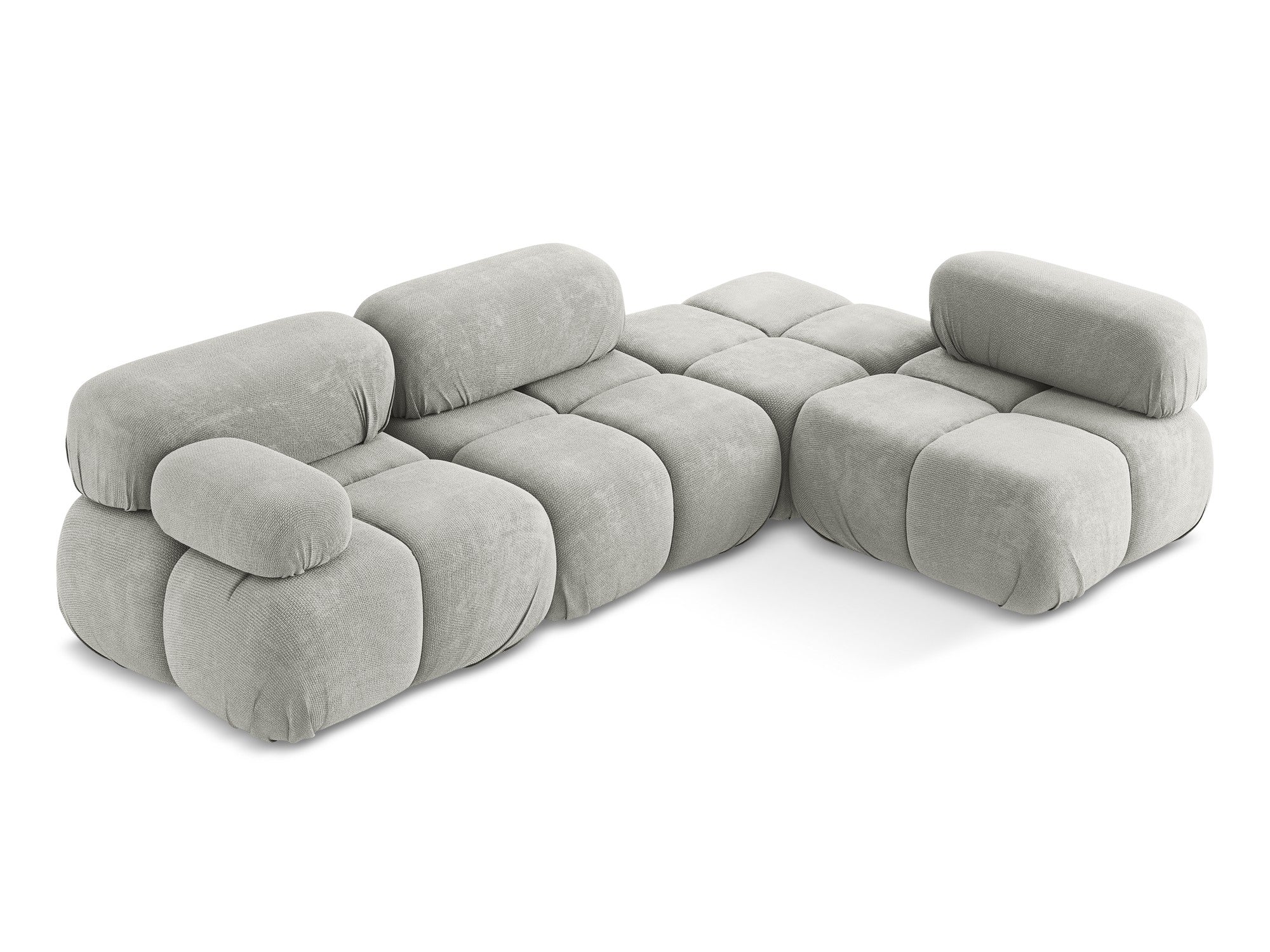 Right-facing modular corner sofa LOKUA light gray chenille