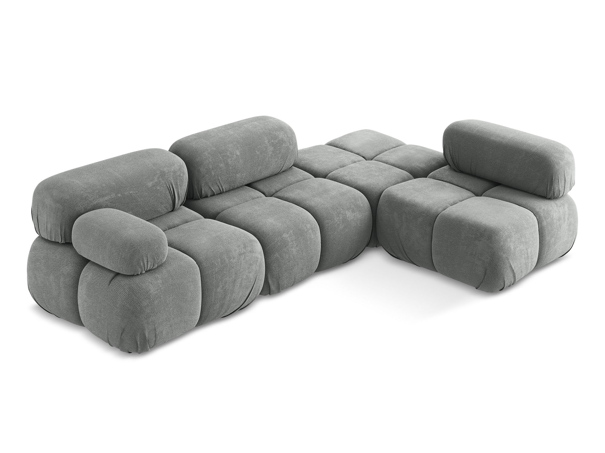 Right-facing modular corner sofa LOKUA gray chenille