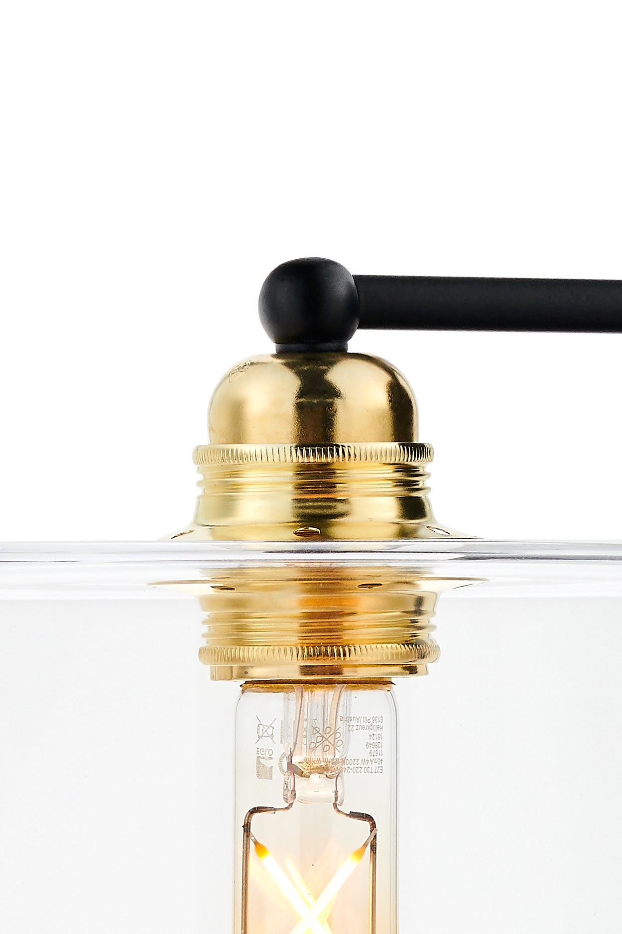 LONGIS IV wall lamp transparent with black and gold
