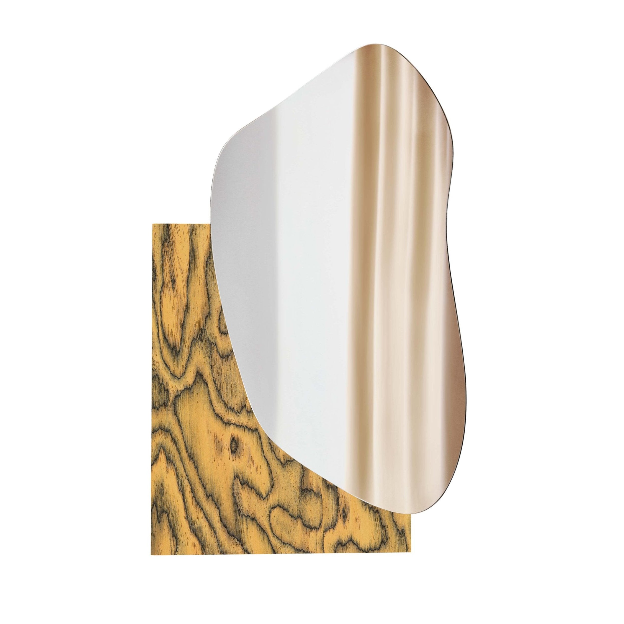 Lustro LAKE 1 ALPI żółto-pomarańczowy fornir drewniany