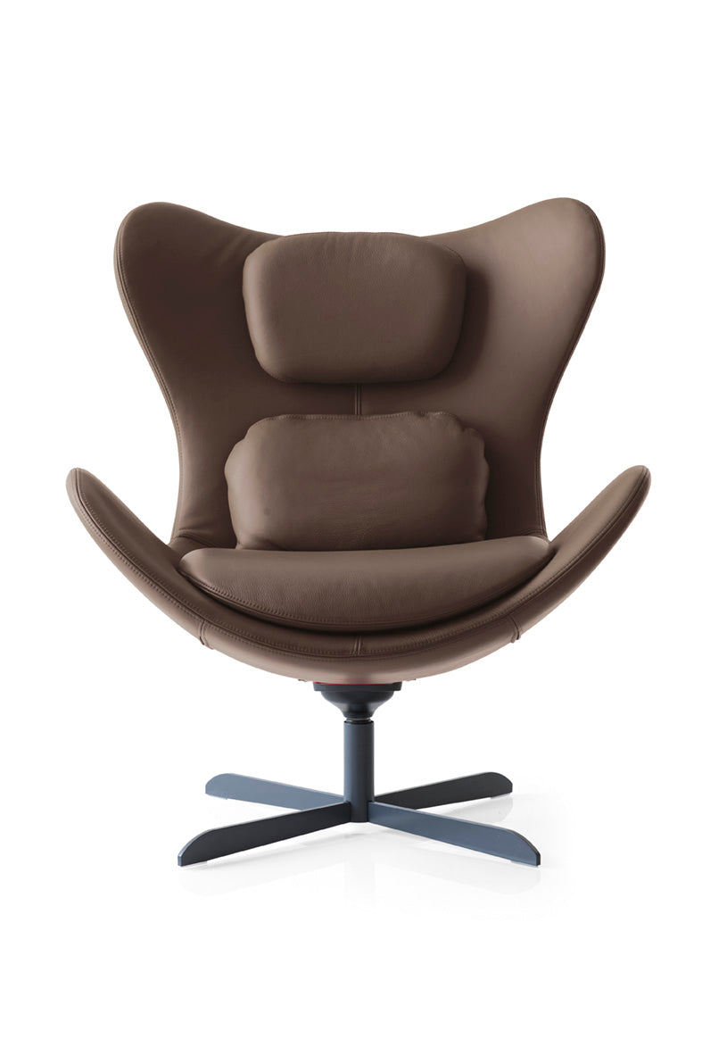 Drehstuhl LAZY gepolstert mit schwarzem Metallgestell