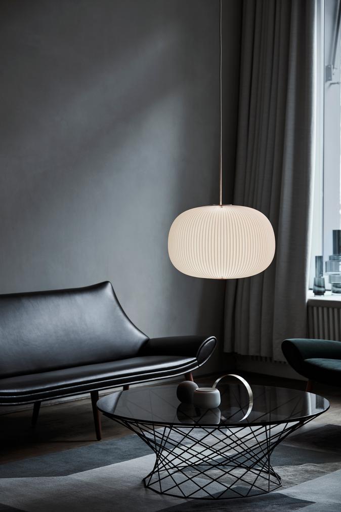 Lampa wisząca MODEL 132 LAMELLA 1 biały ze srebrnym wykończeniem