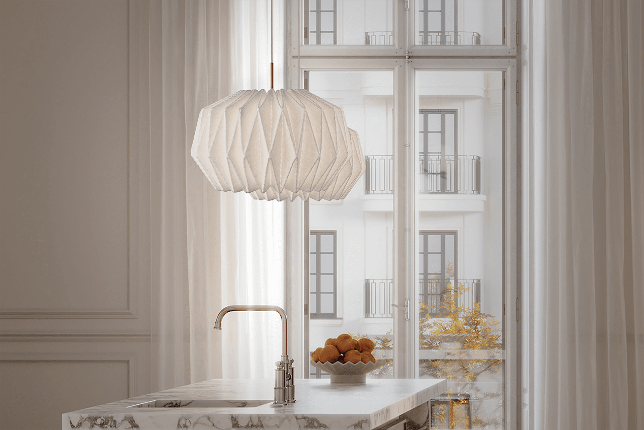 Lampa wisząca MODEL 164 SOFTLY PLEATED biały