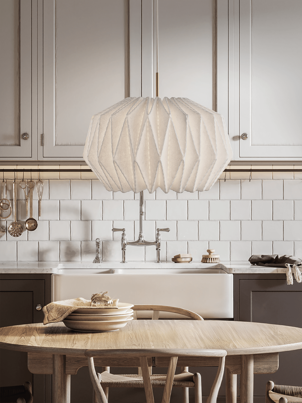 Lampa wisząca MODEL 164 SOFTLY PLEATED biały