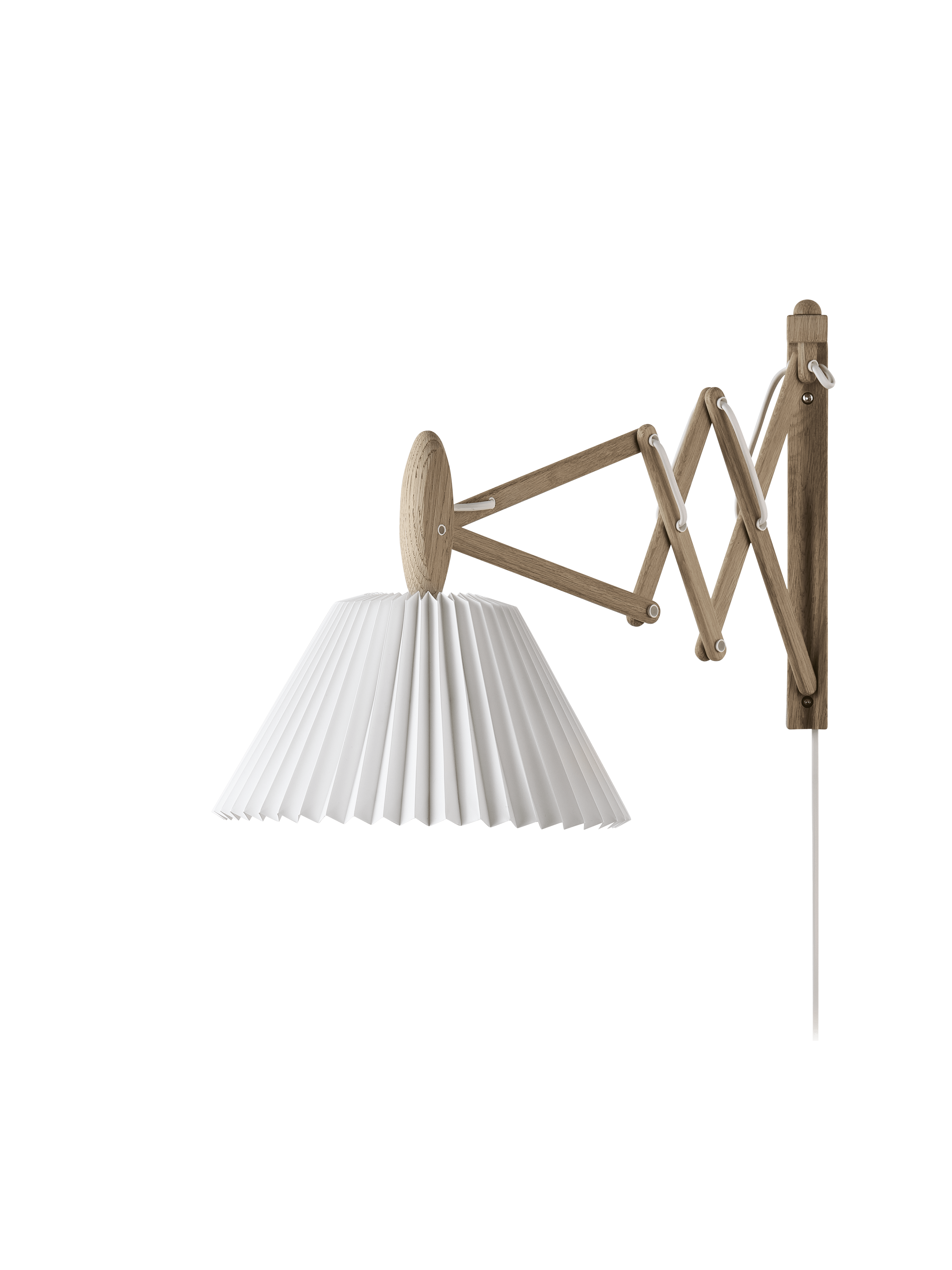 Lampa ścienna MODEL 223 2/17 SAX biały z jasną dębową podstawą