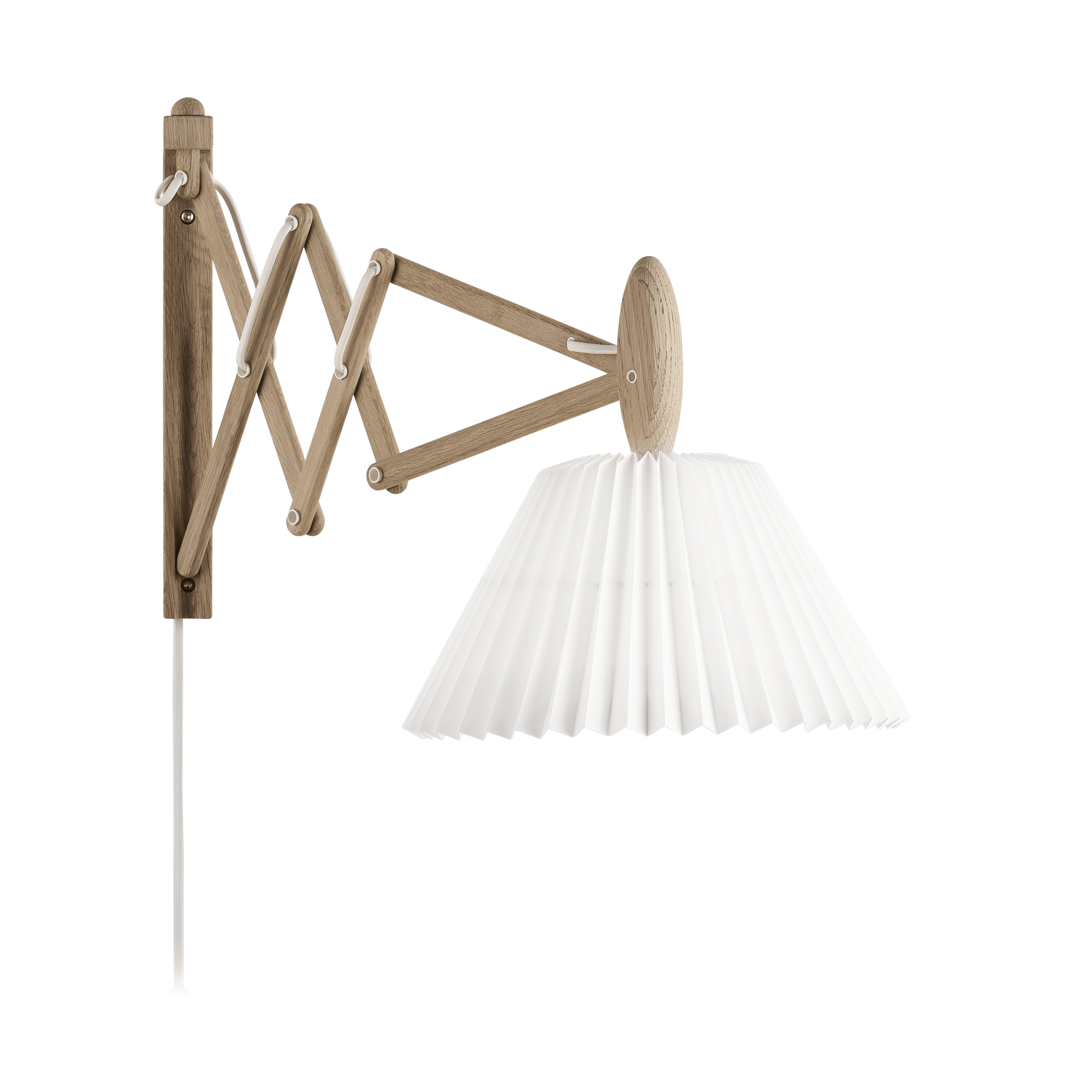 Lampa ścienna MODEL 223 2/17 SAX biały z jasną dębową podstawą