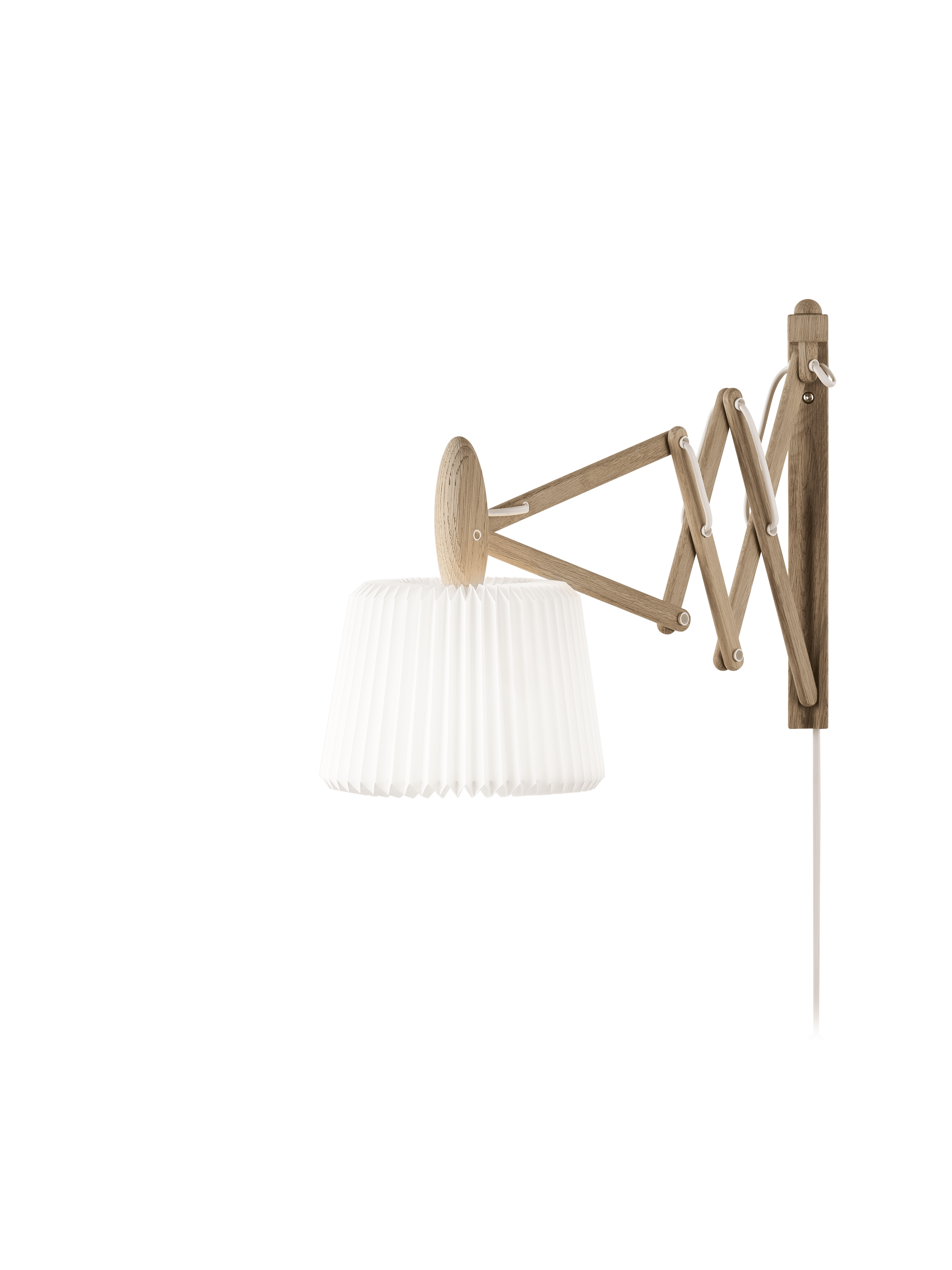 Lampa ścienna MODEL 223 120 SAX biały z jasną dębową podstawą