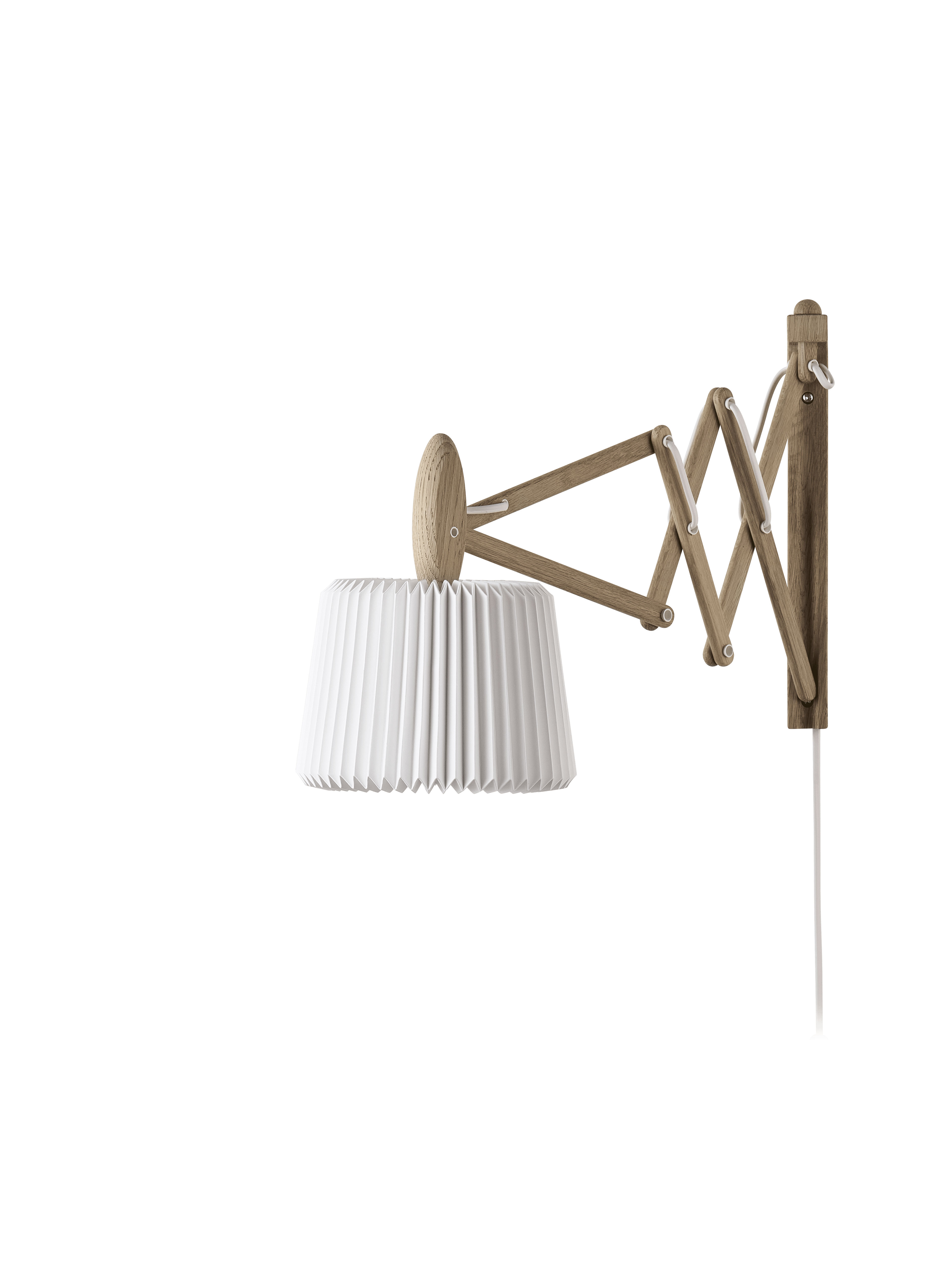 Lampa ścienna MODEL 223 120 SAX biały z jasną dębową podstawą
