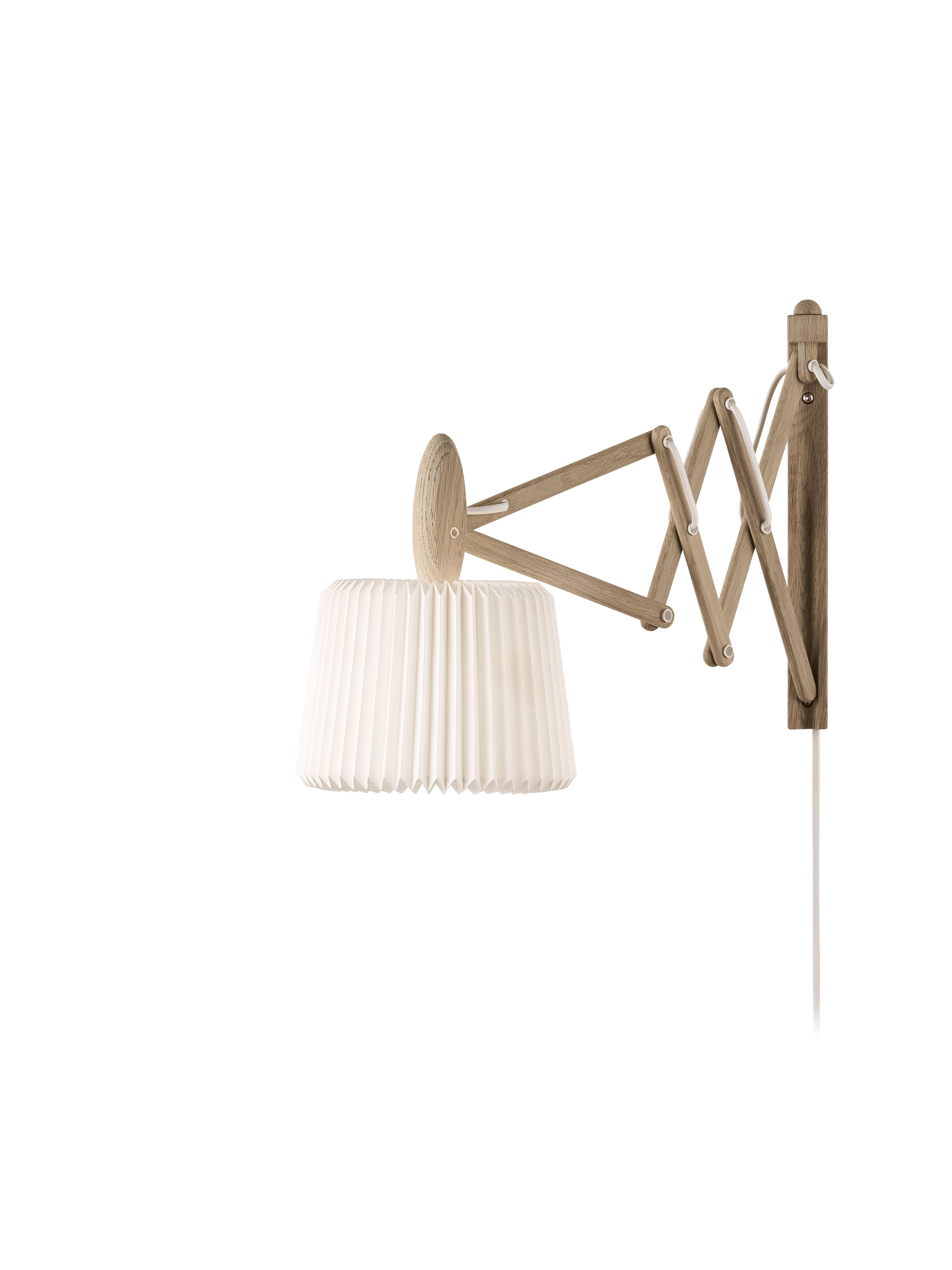 Lampa ścienna MODEL 223 120 SAX biały z jasną dębową podstawą