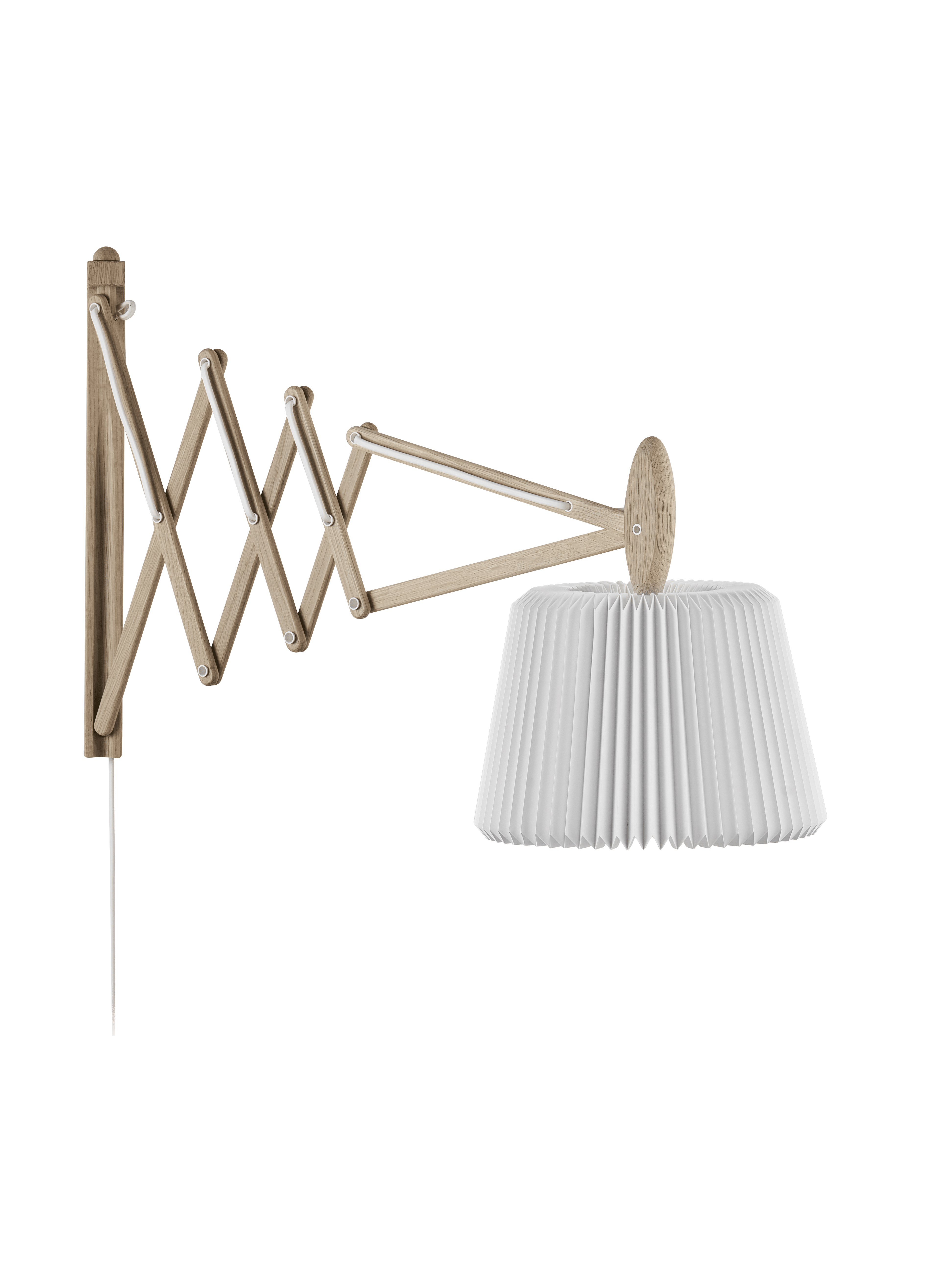 Lampa ścienna MODEL 233 120 SAX biały z jasną dębową podstawą
