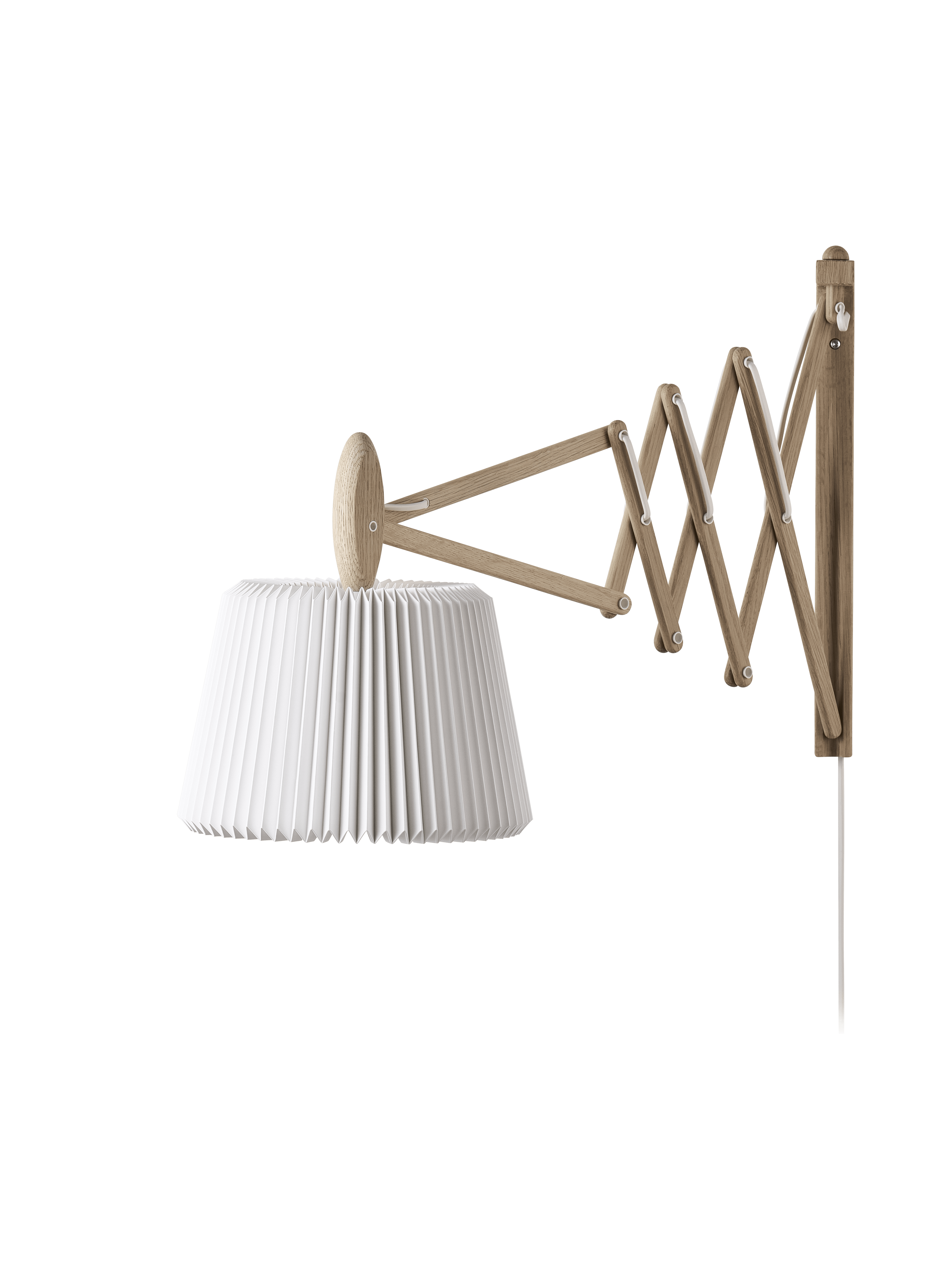 Lampa ścienna MODEL 233 120 SAX biały z jasną dębową podstawą