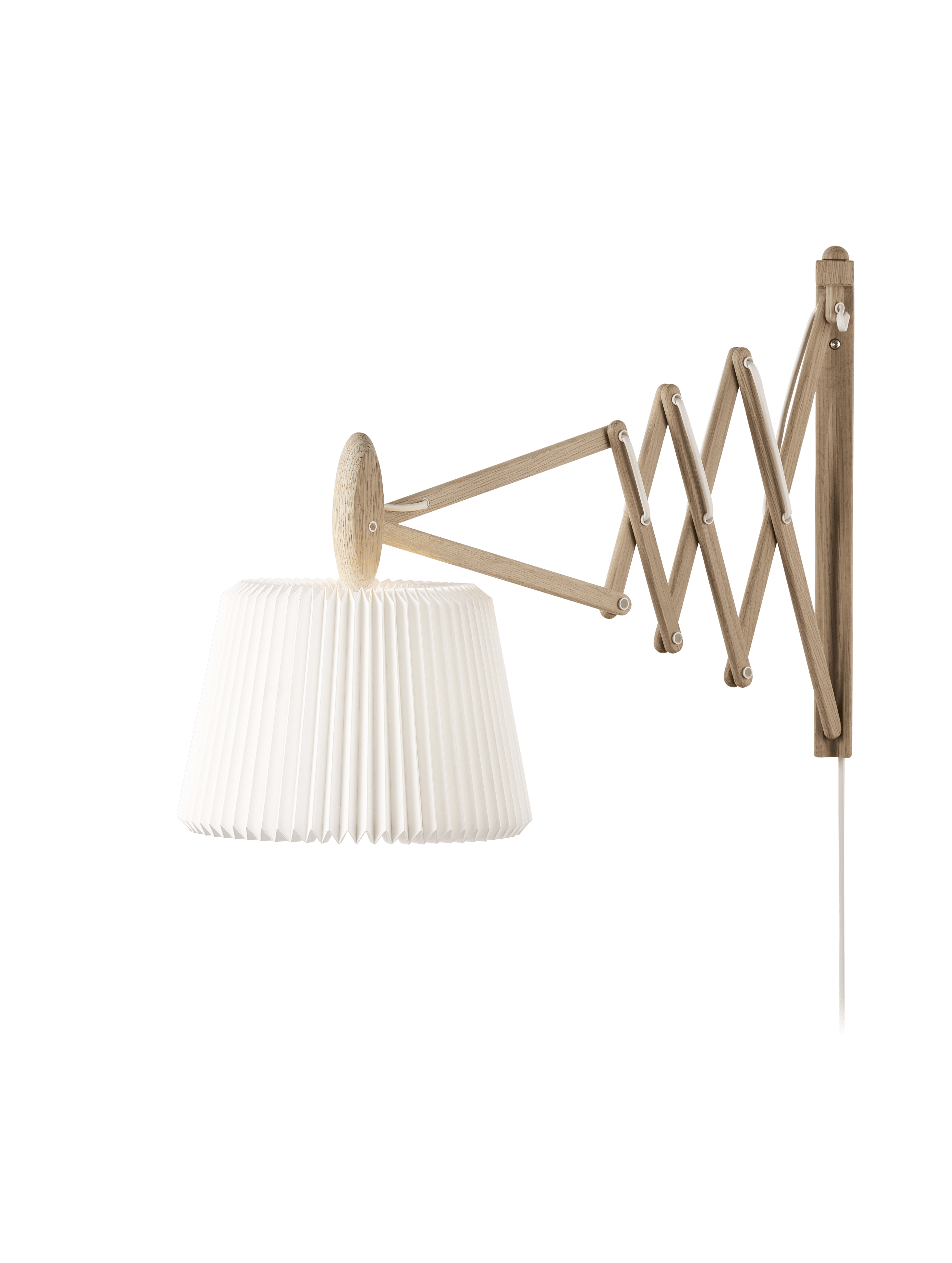 Lampa ścienna MODEL 233 120 SAX biały z jasną dębową podstawą