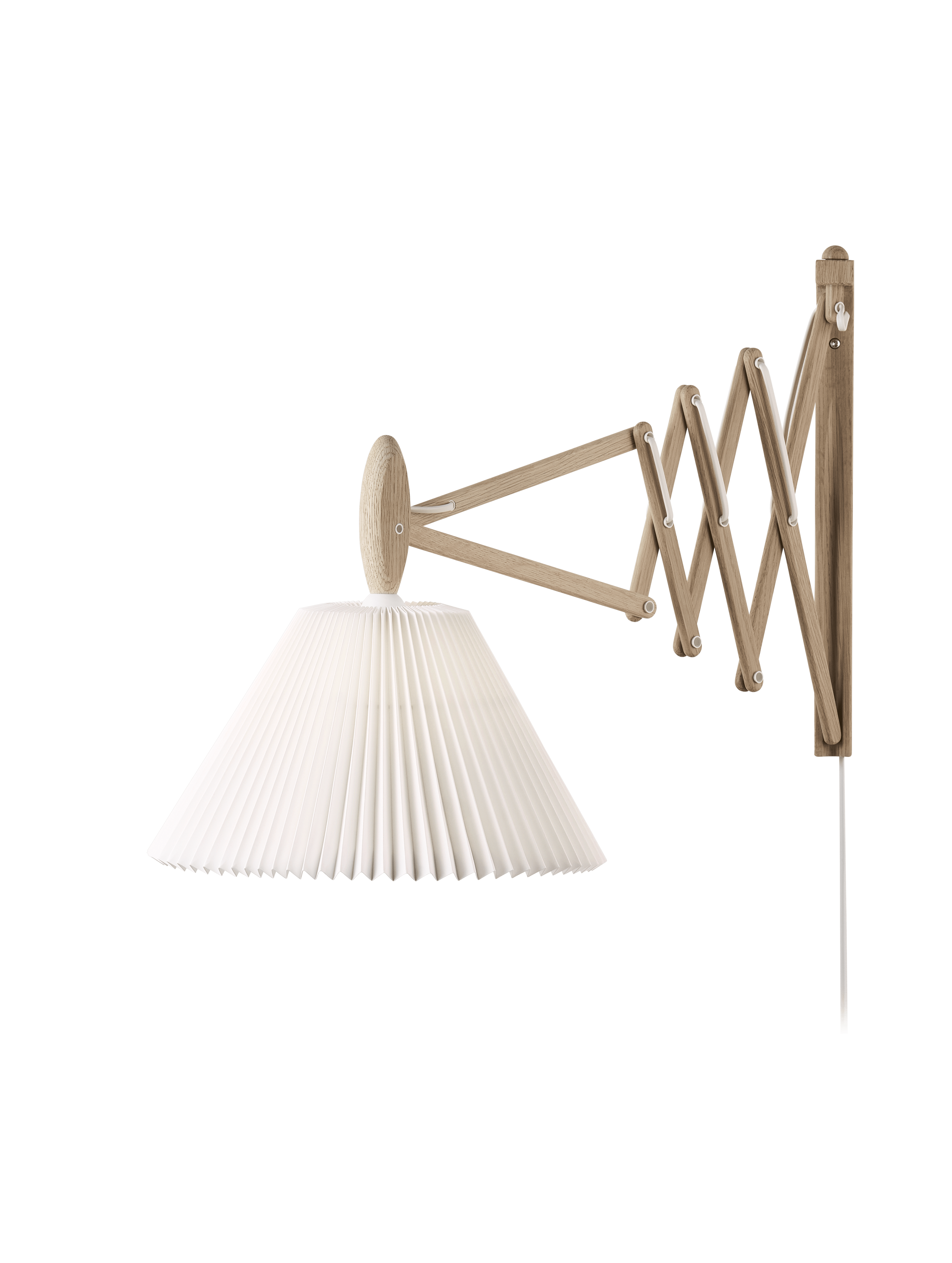 Lampa ścienna MODEL 233 2/21 SAX biały z jasną dębową podstawą