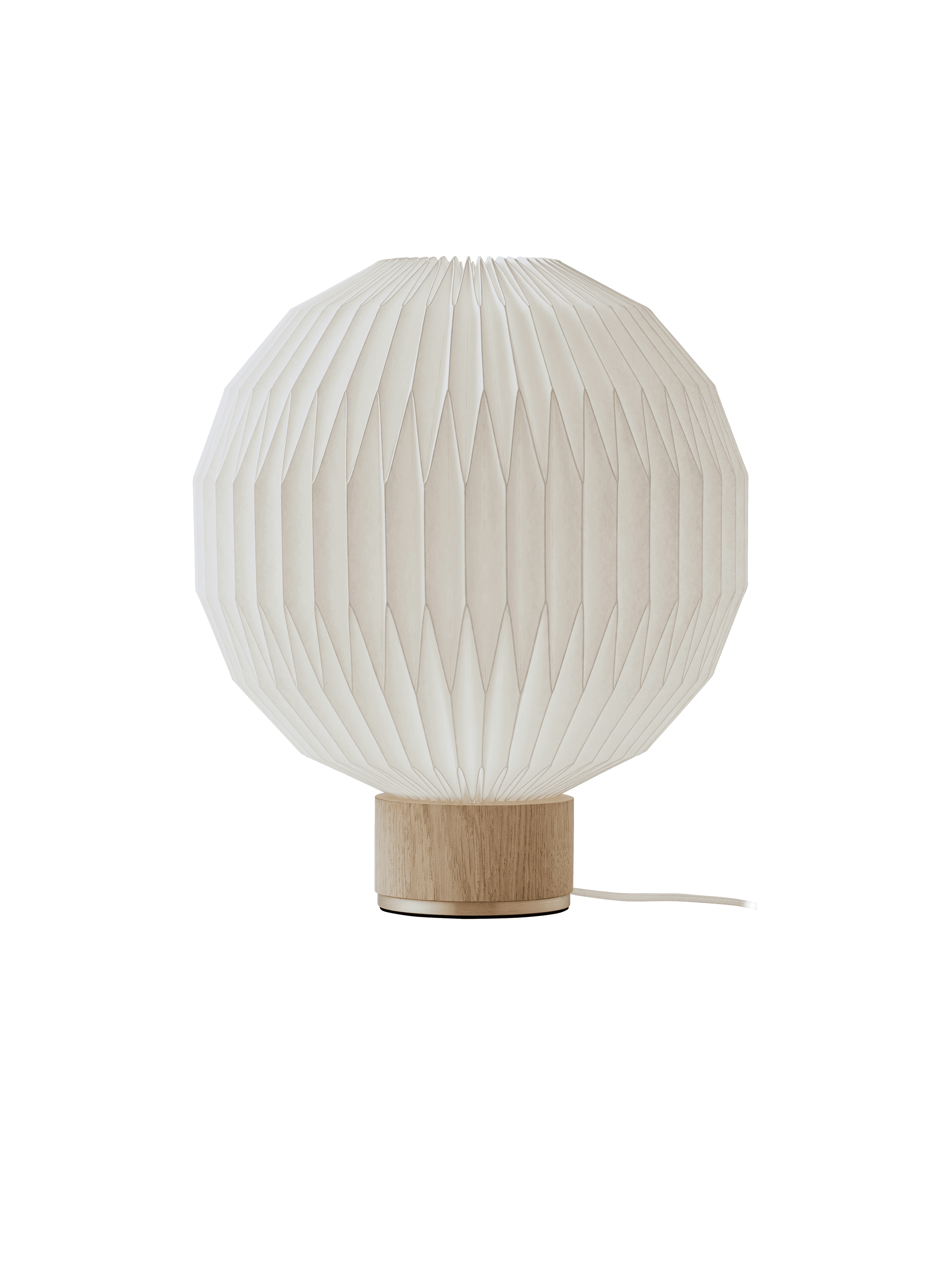 Lampa stołowa MODEL 375 biały z jasną dębową podstawą