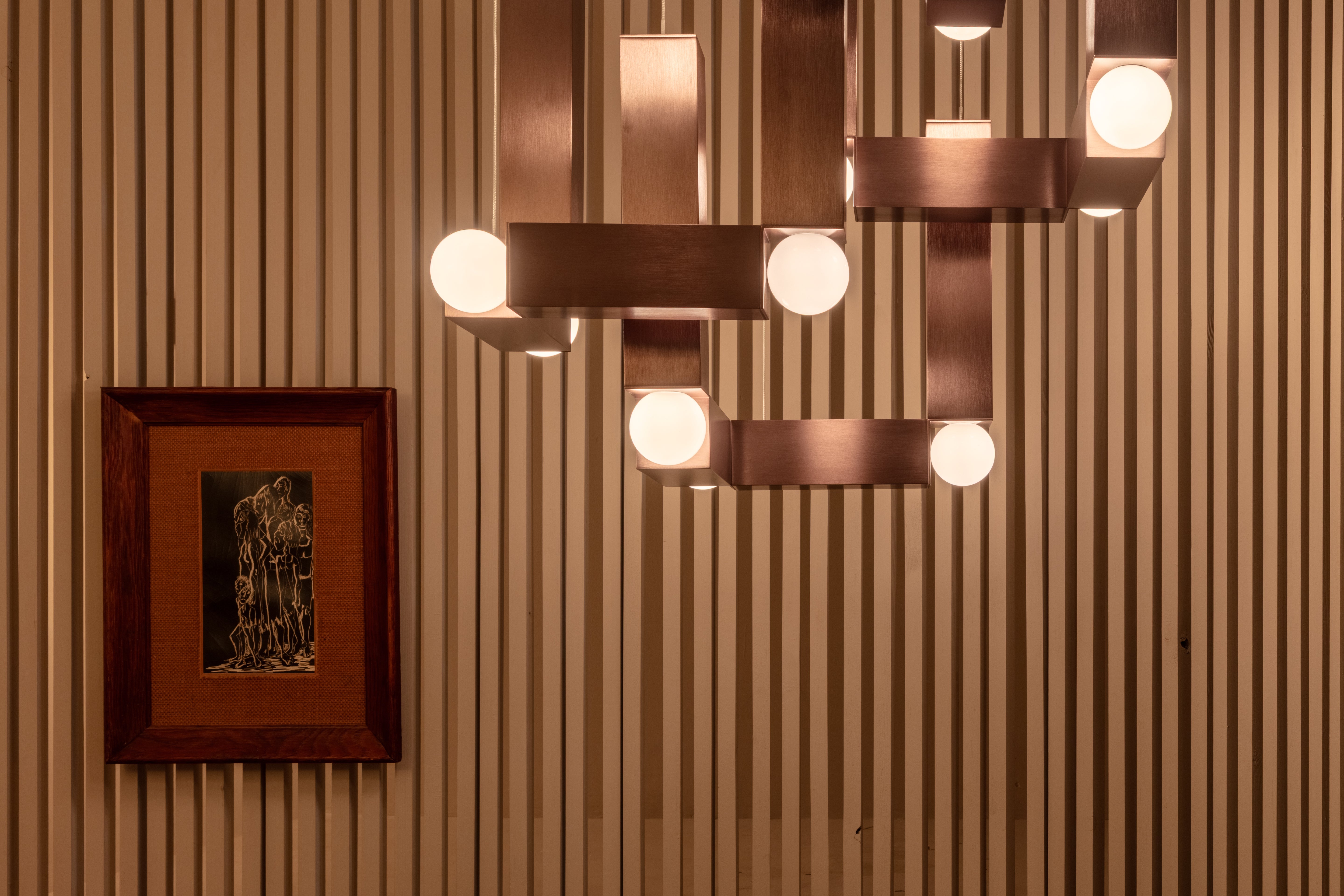 Lampa wisząca VESPER DUO opalowy klosz z brązowym wykończeniem