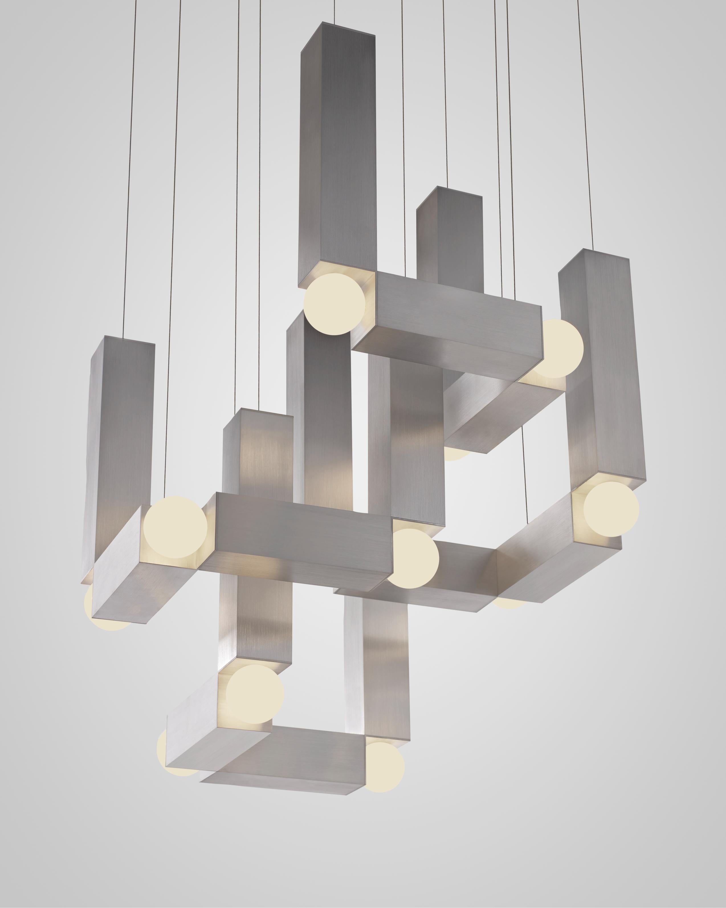 Lampa wisząca VESPER QUATTRO opalowy klosz ze srebrnym wykończeniem