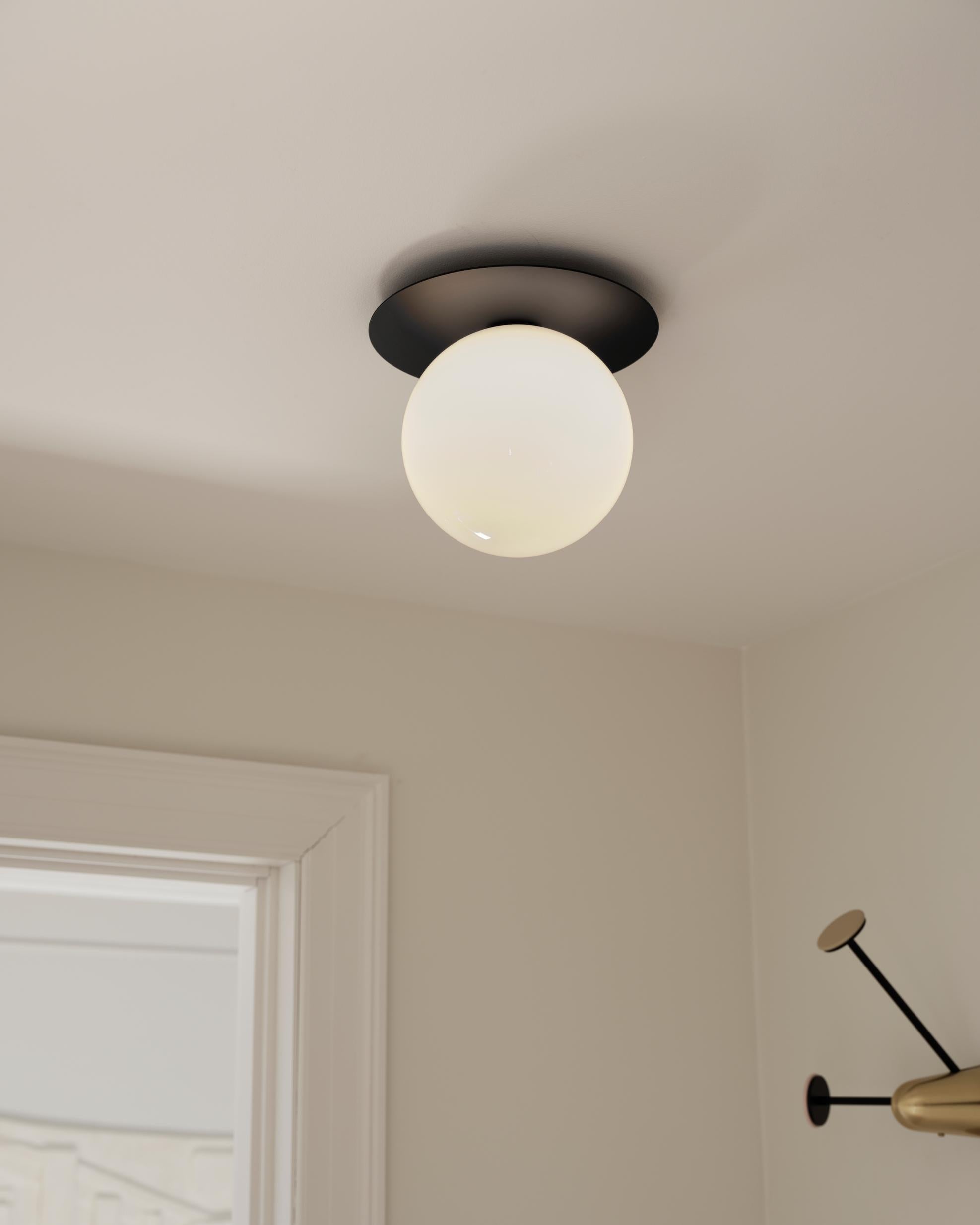Recessed Wall Light LIILA Black with Opal Glass