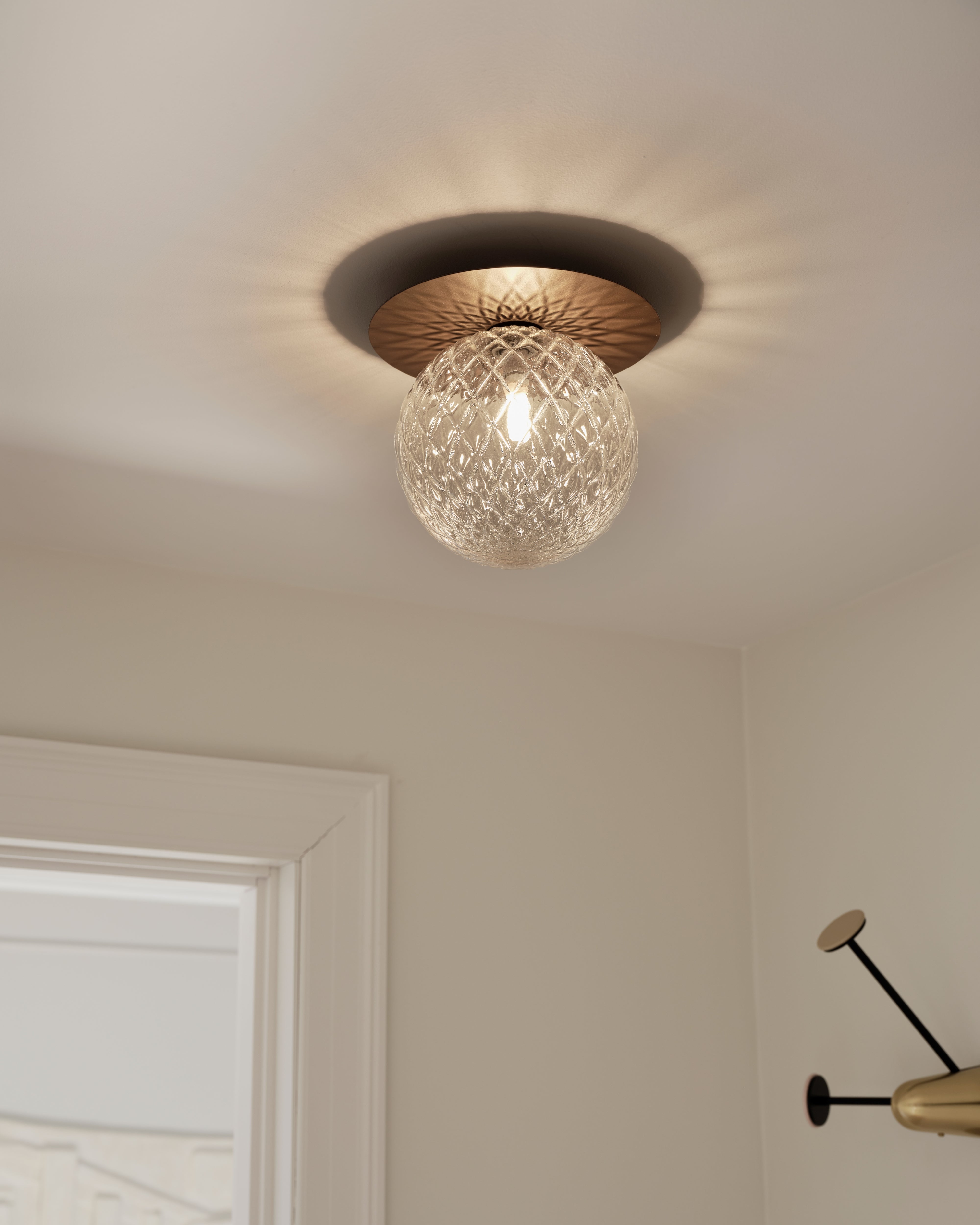 LIILA Recessed Wall Light in Dark Brown with Transparent Glass