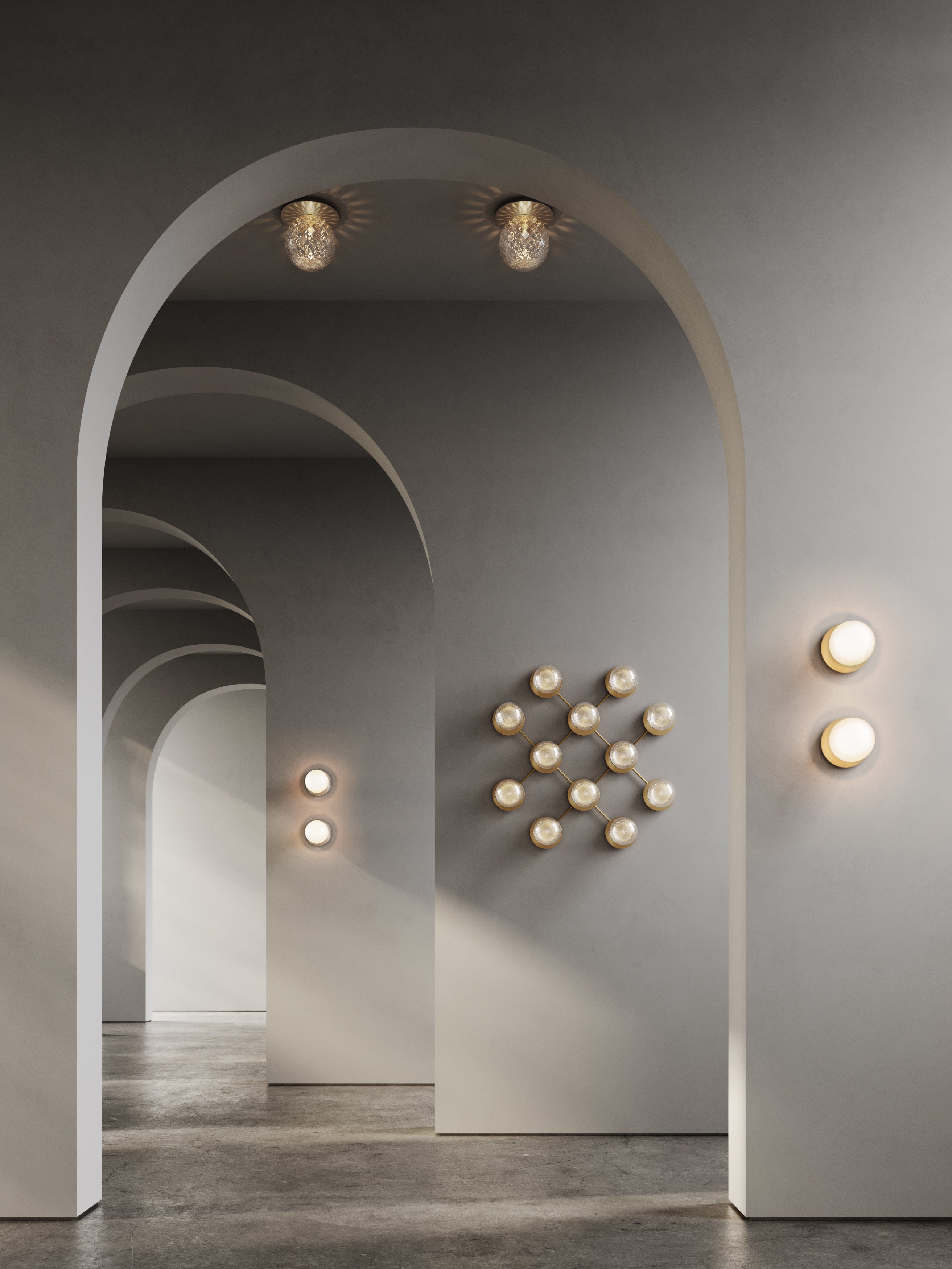 Recessed Wall Light LIILA Silver with Transparent Glass