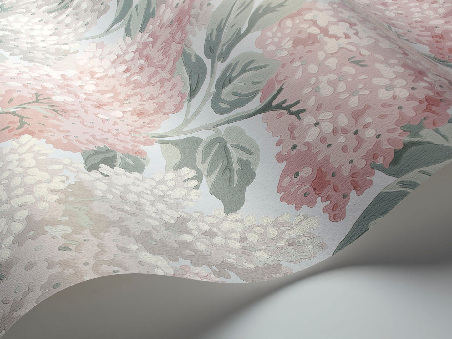 Tapeta z motywem roślinnym kwiatów bzu BOTANICAL BOTANICA - LILAC pudrowy róż z białym