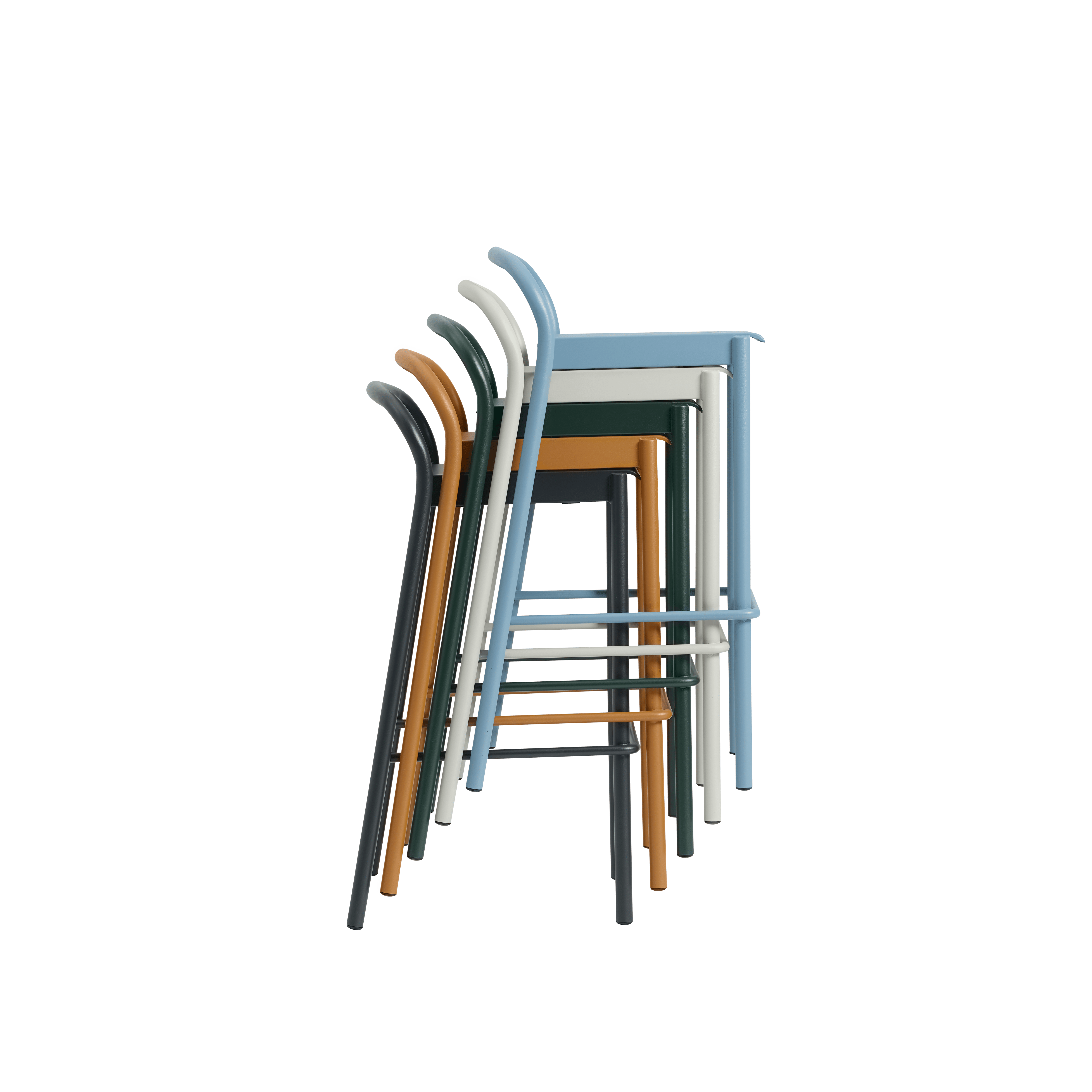 Outdoor Stool LINEAR orange steel