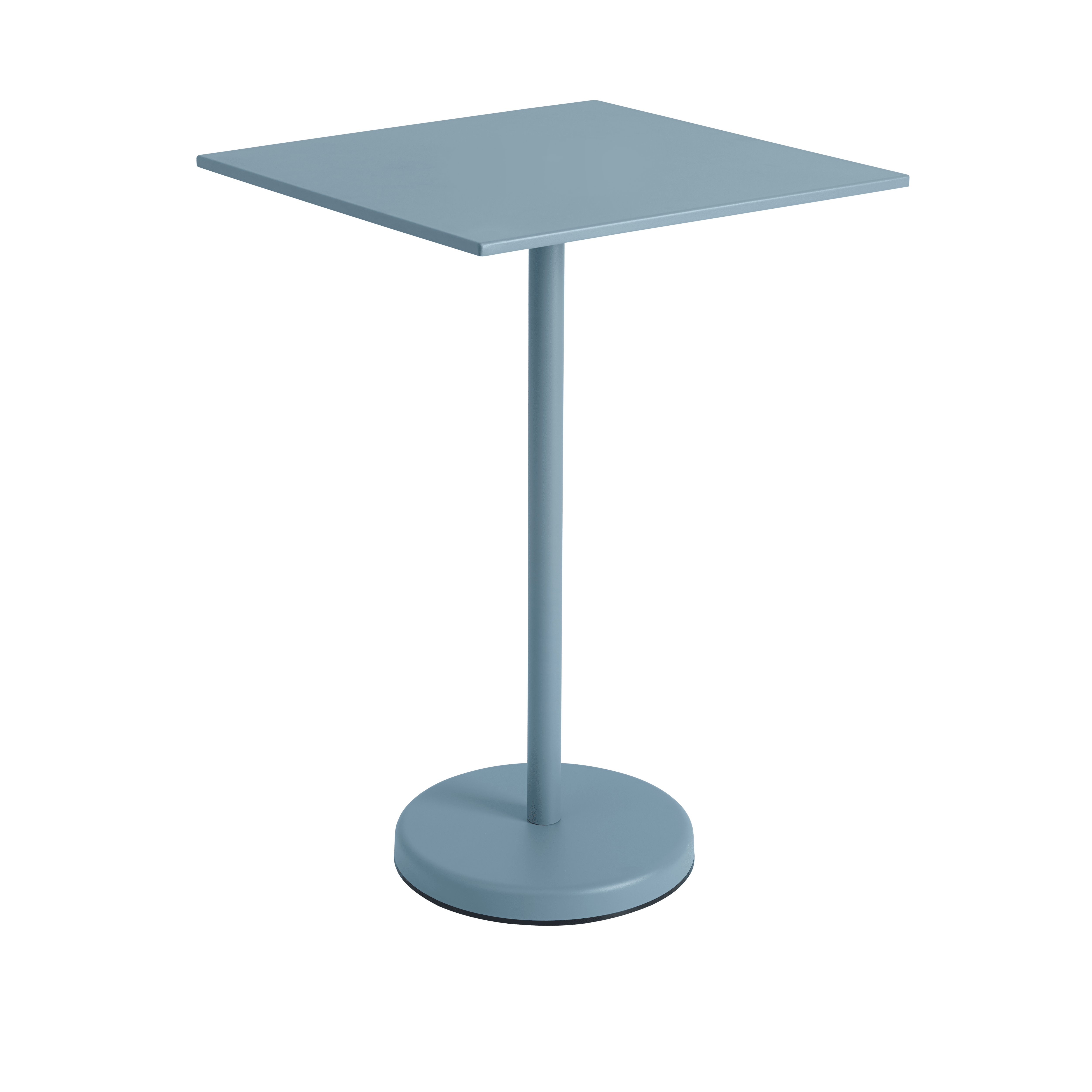 Barhocker-Tisch LINEAR aus blauer Stahl für den Außenbereich