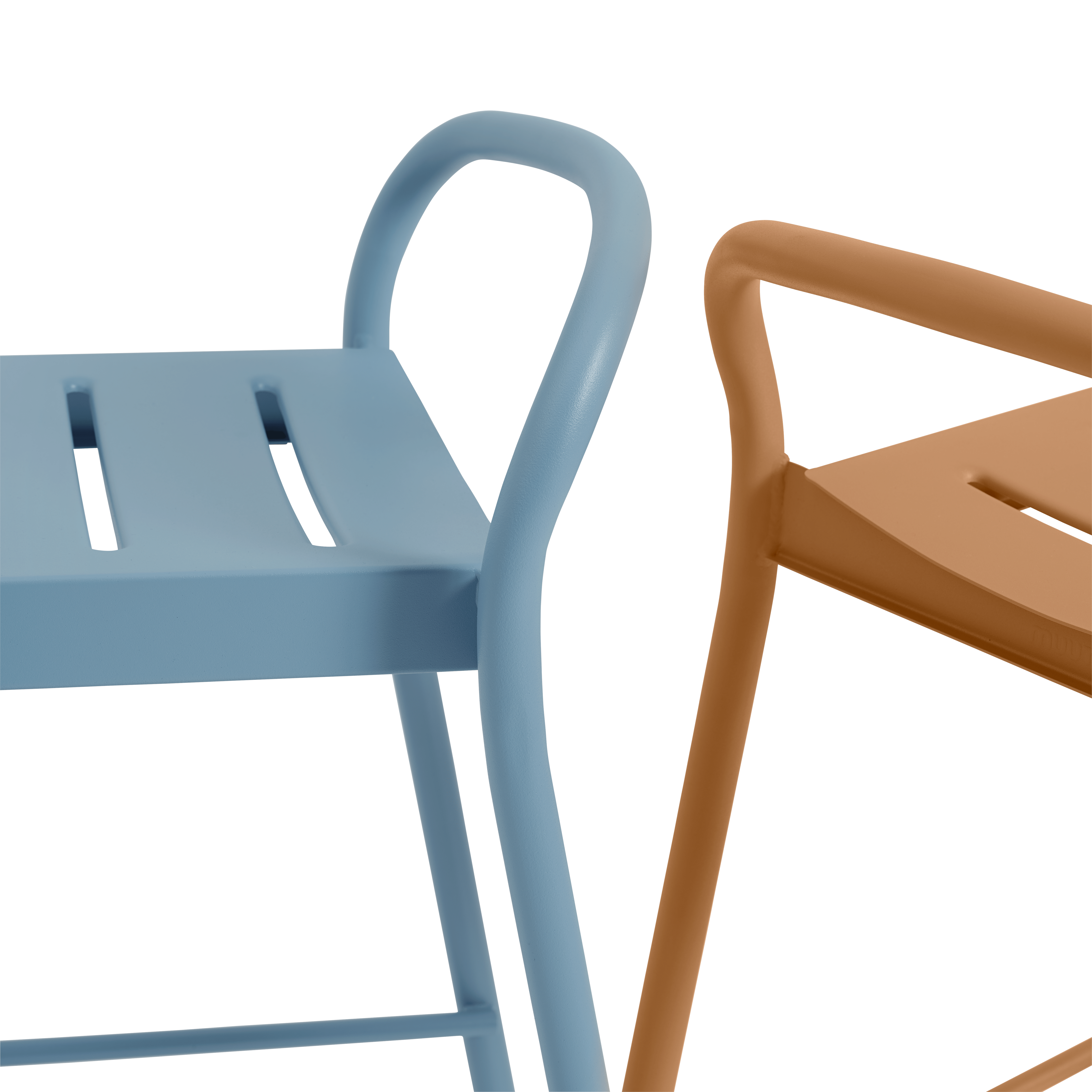 Outdoor Stool LINEAR orange steel