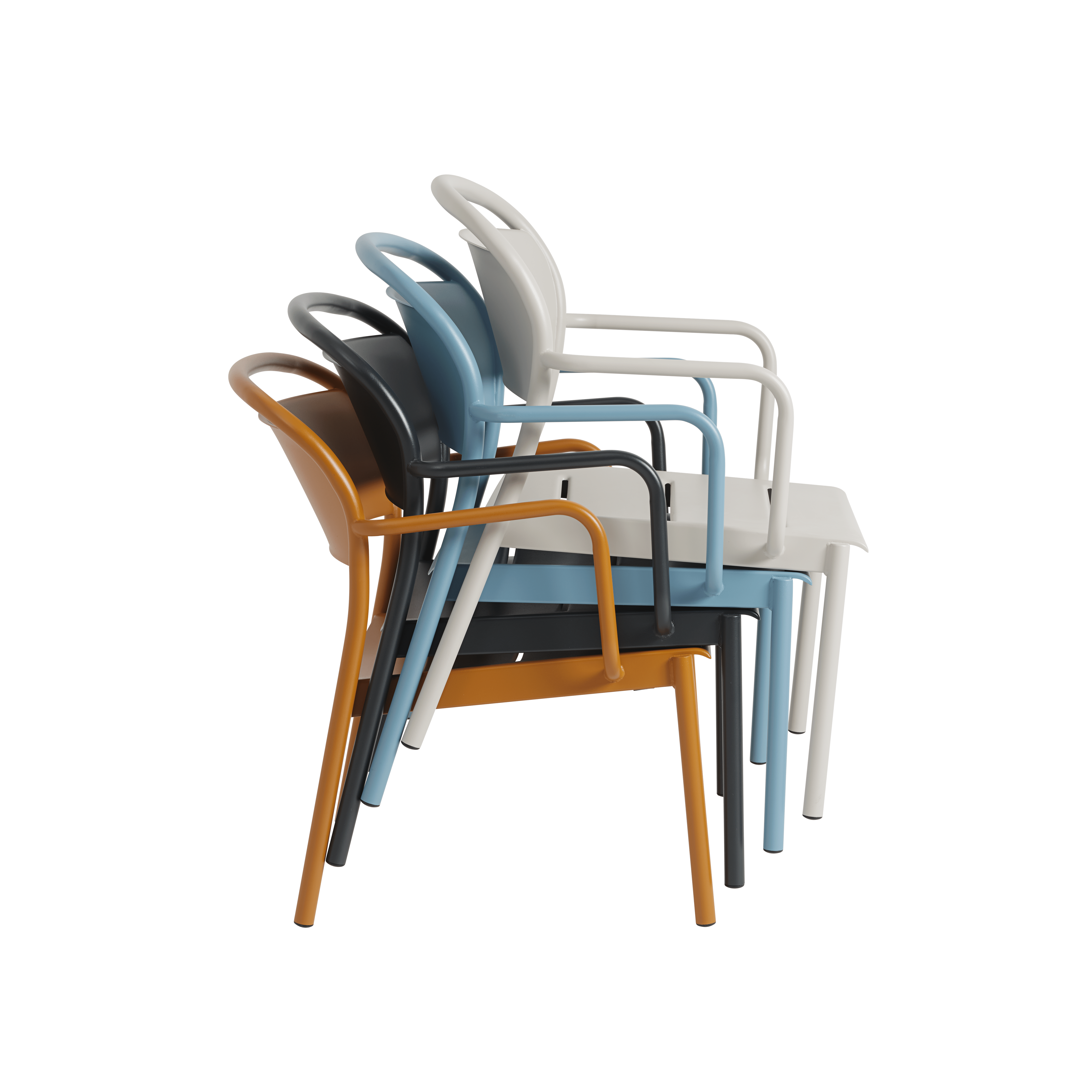 Outdoor Armchair LINEAR taupe steel