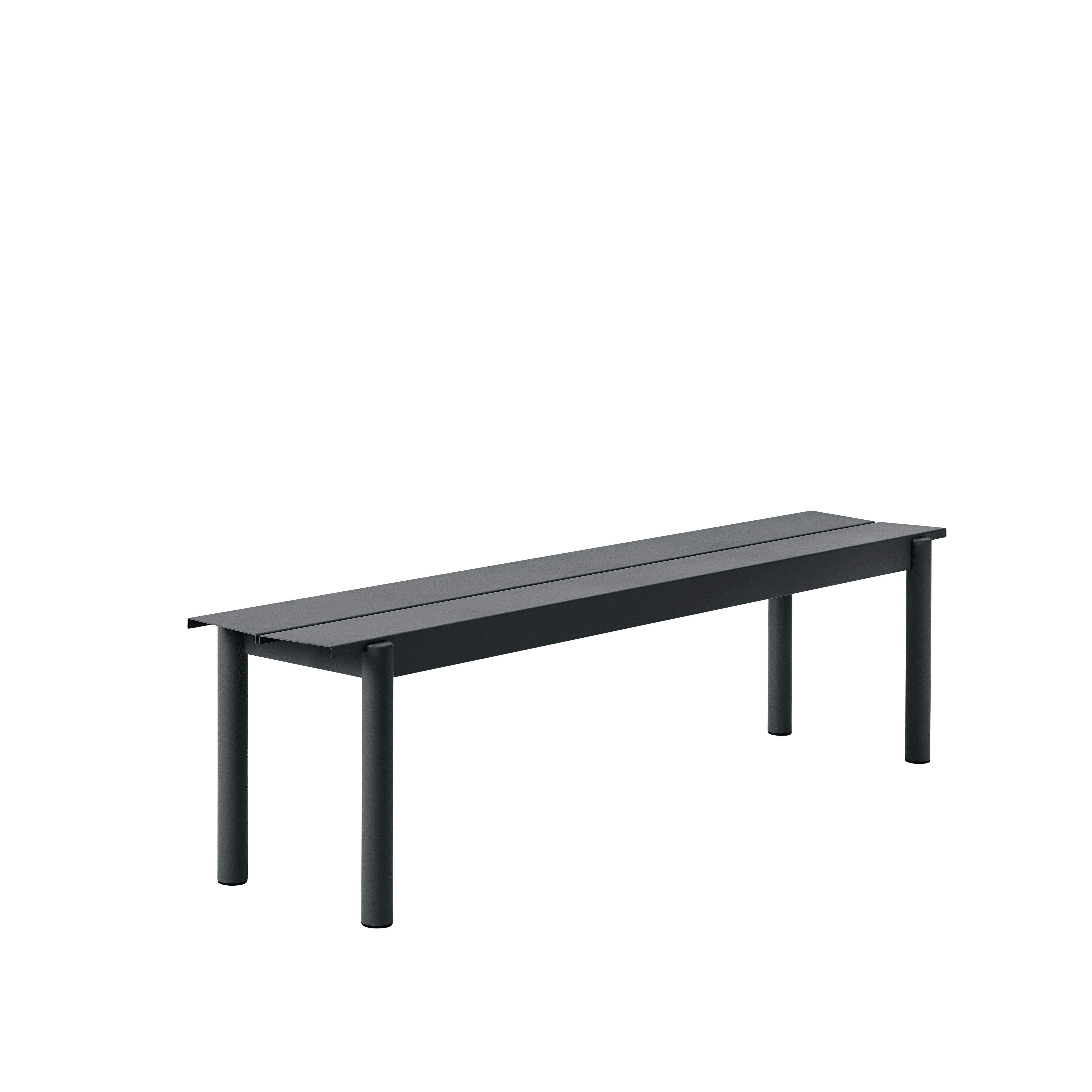 Ławka zewnętrzna LINEAR czarna stal