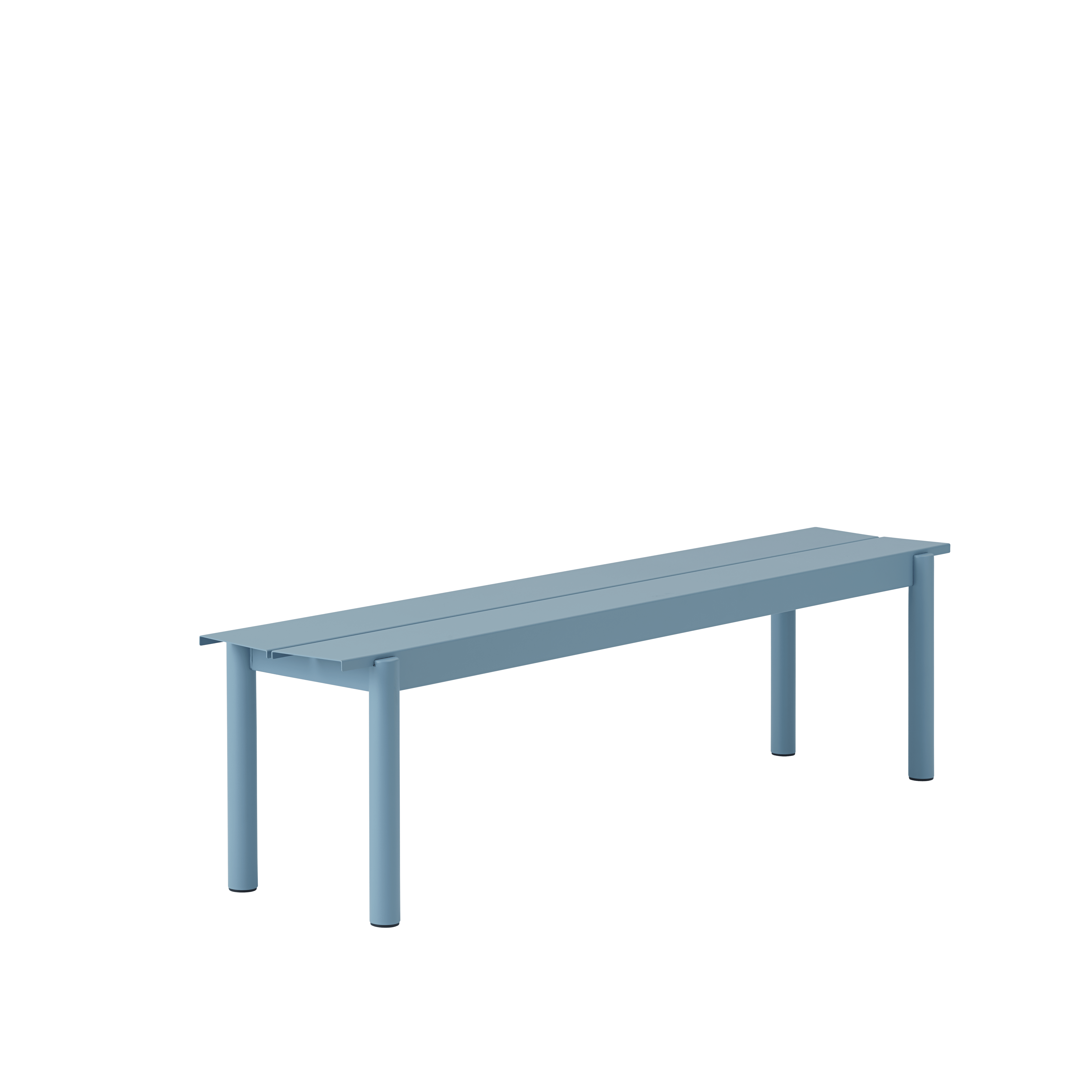 Ławka zewnętrzna LINEAR błękitna stal