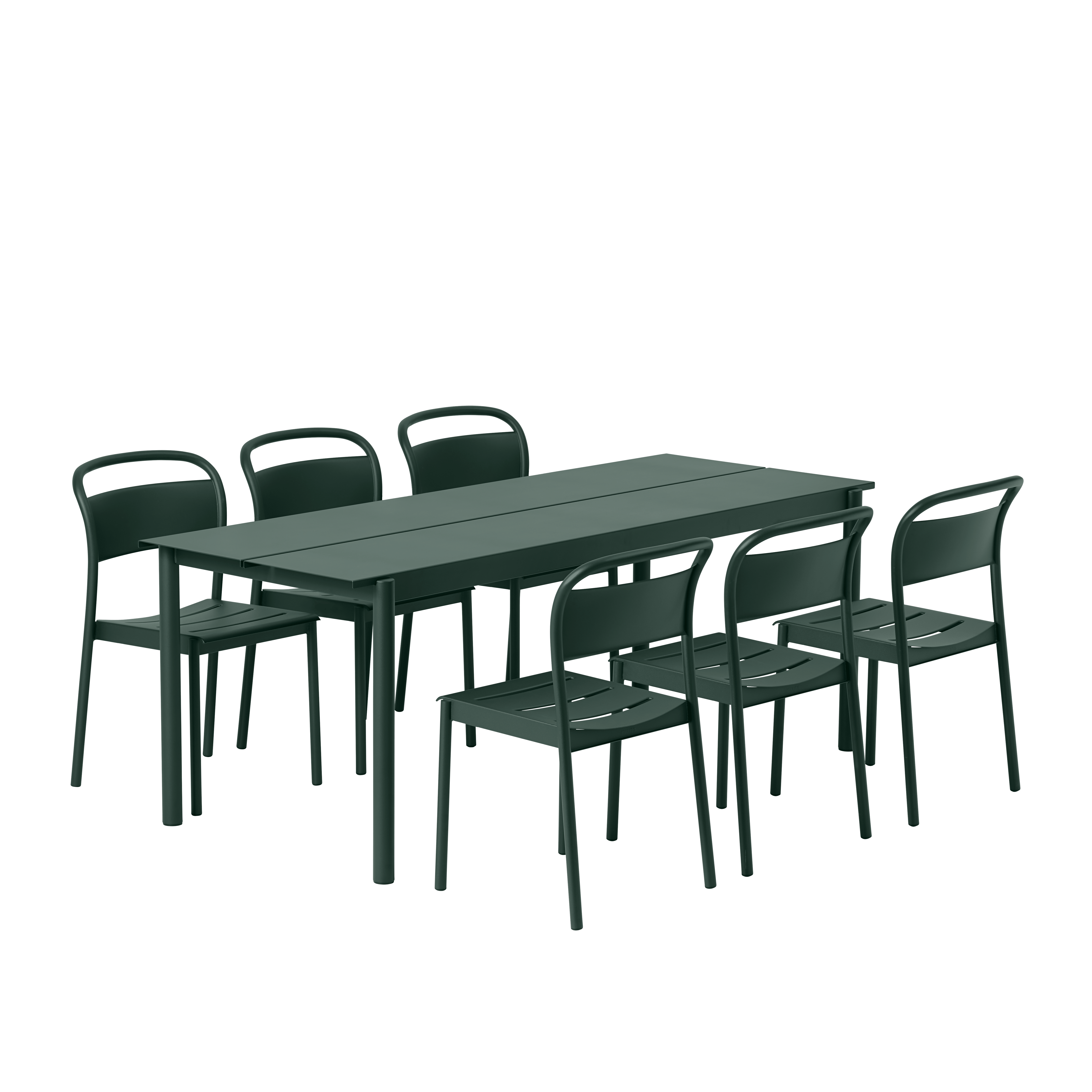 LINEAR Dark Green Steel Outdoor Table