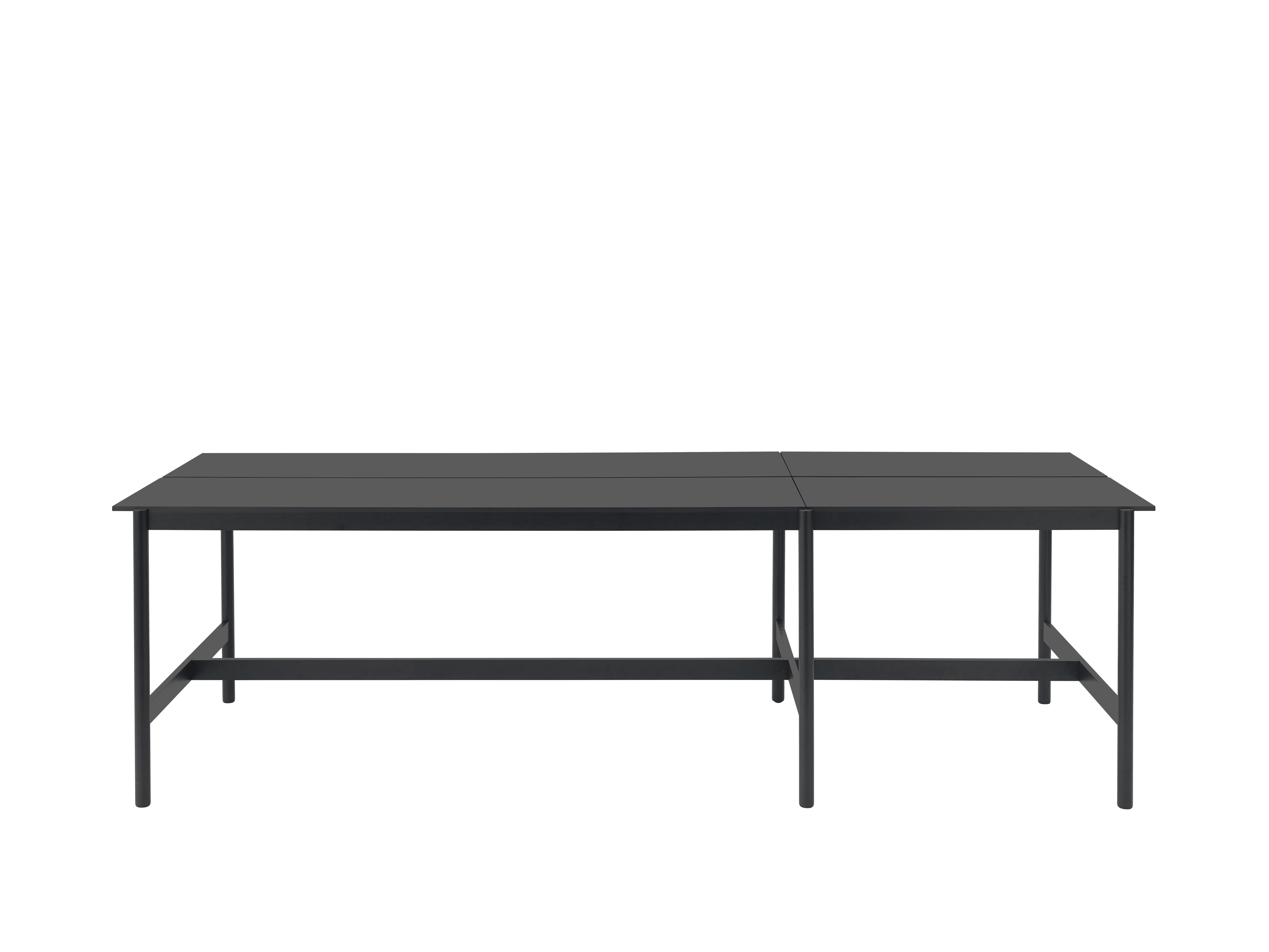 Bürotisch LINEAR SYSTEM HIGH - KONFIGURATION 1 in schwarzem Nanolaminat mit schwarzem Gestell