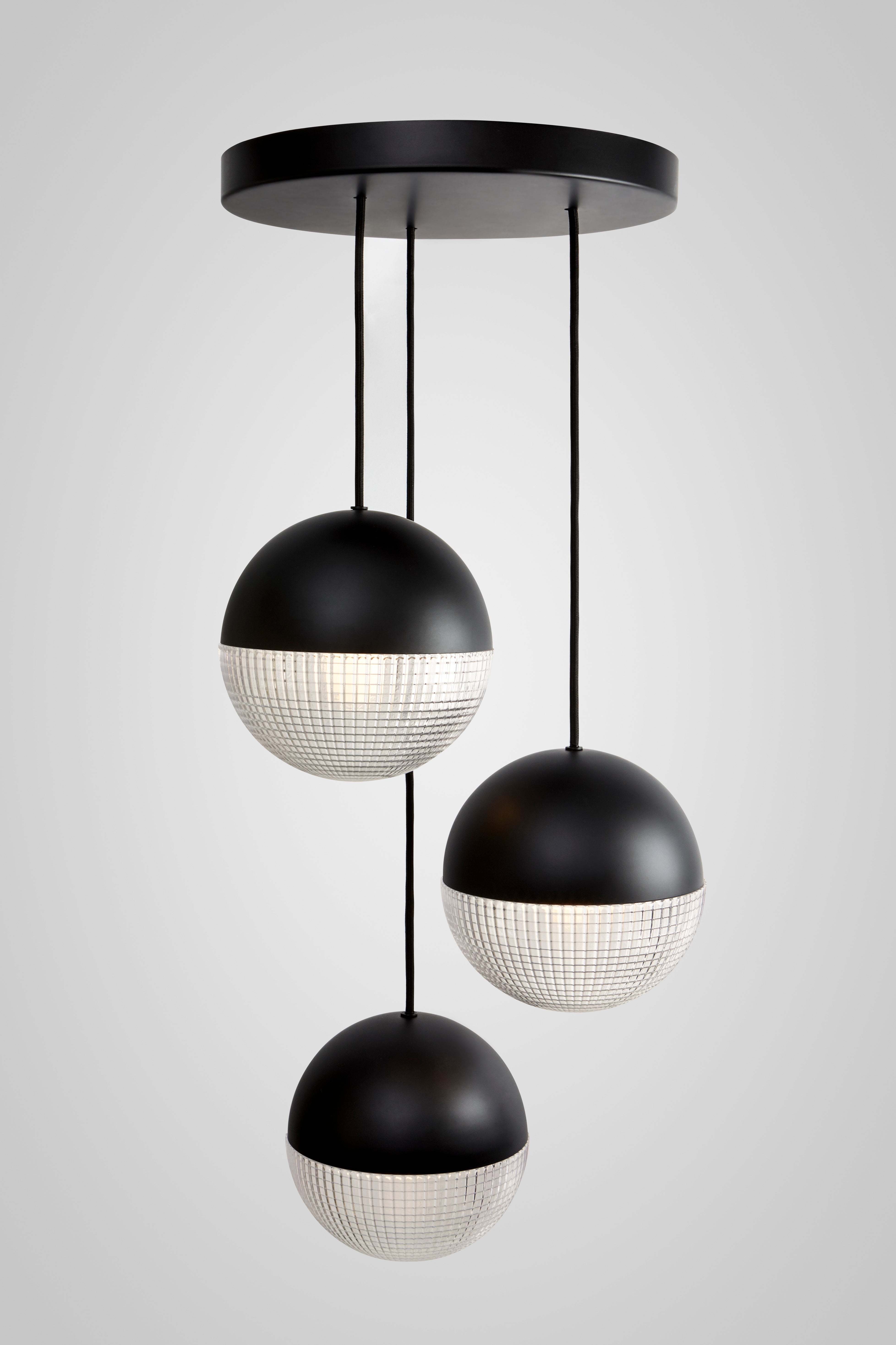 Lampa wisząca 3-punktowa LENS FLAIR matowy czarny