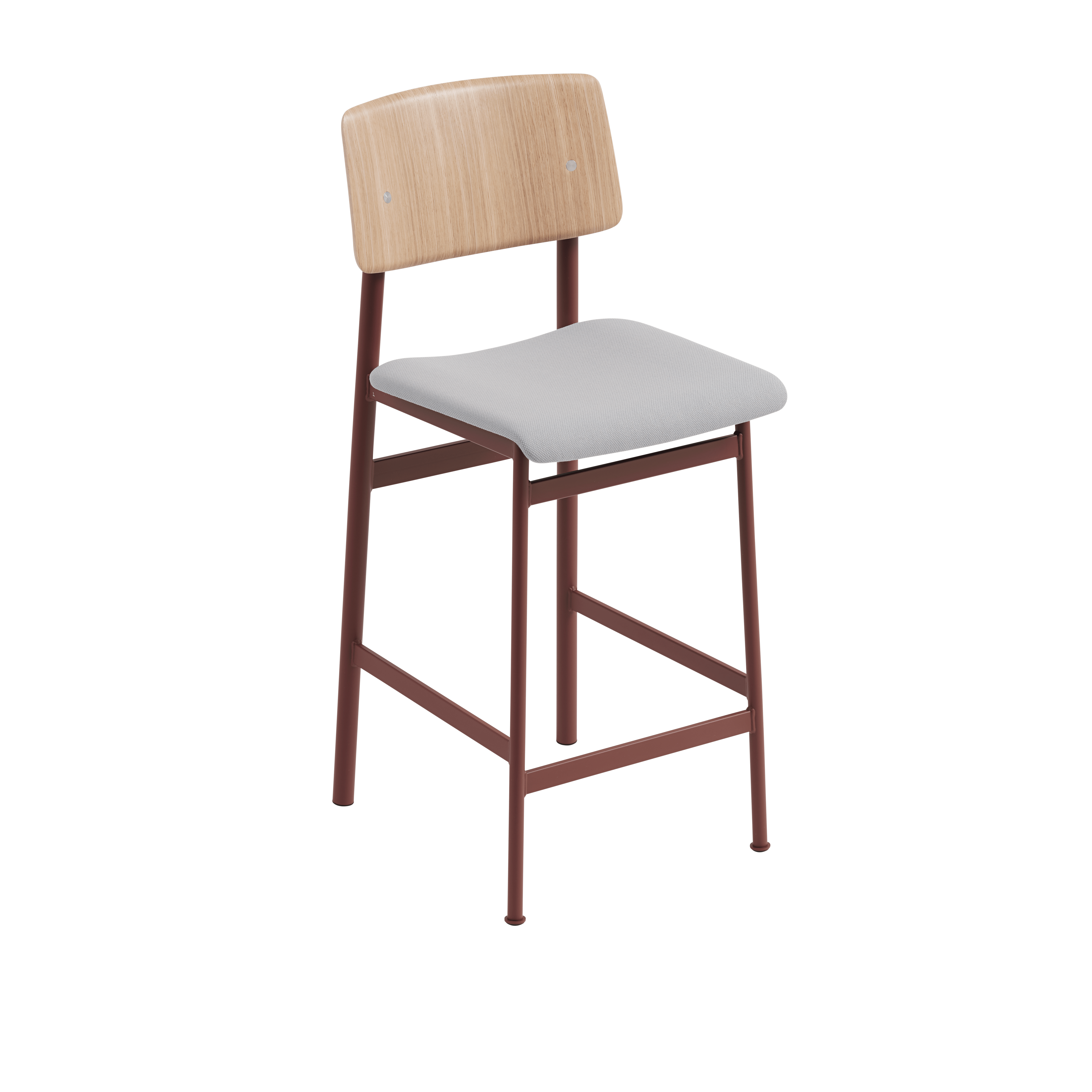 Krzesło barowe LOFT personalizowane z bordową podstawą