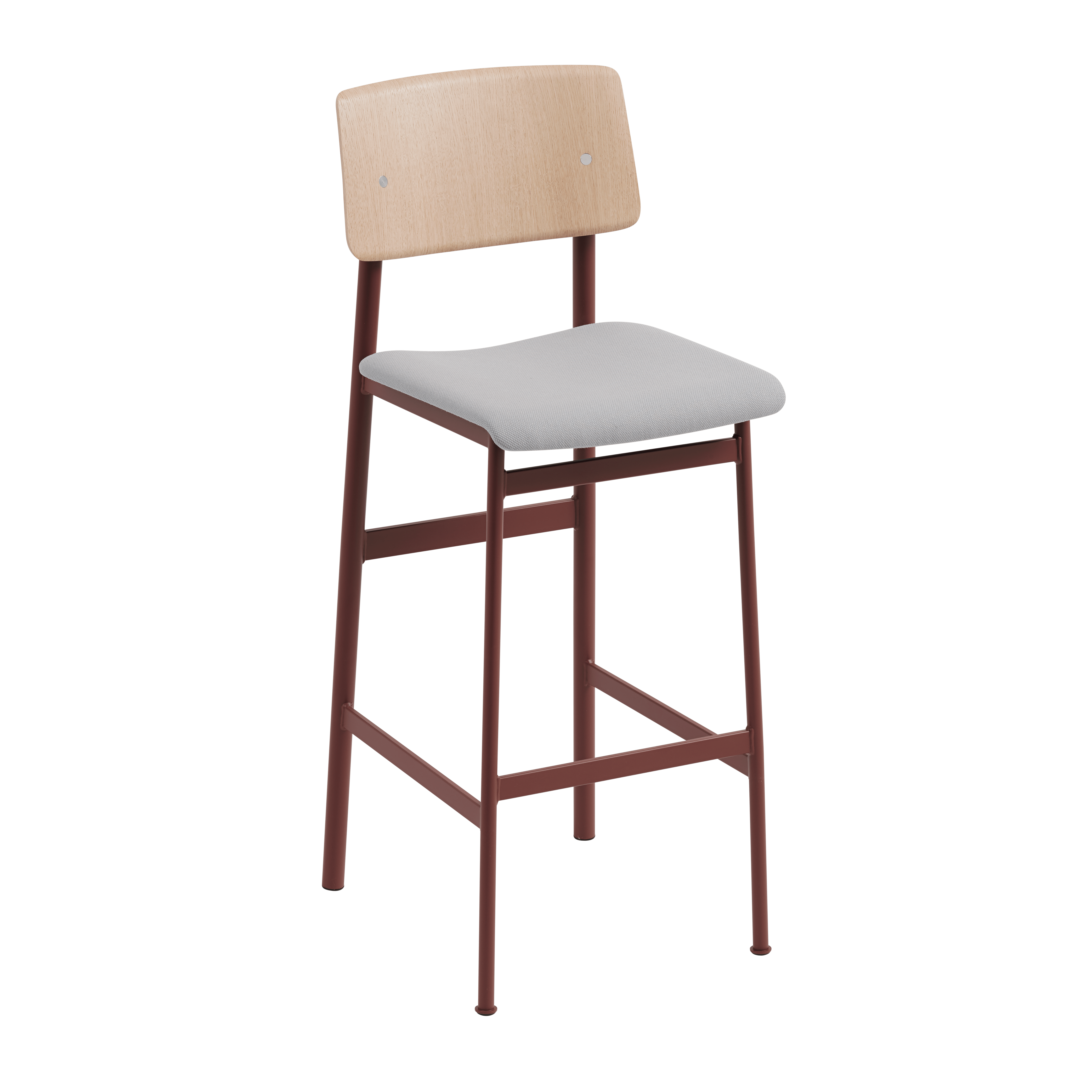 Krzesło barowe LOFT personalizowane z bordową podstawą