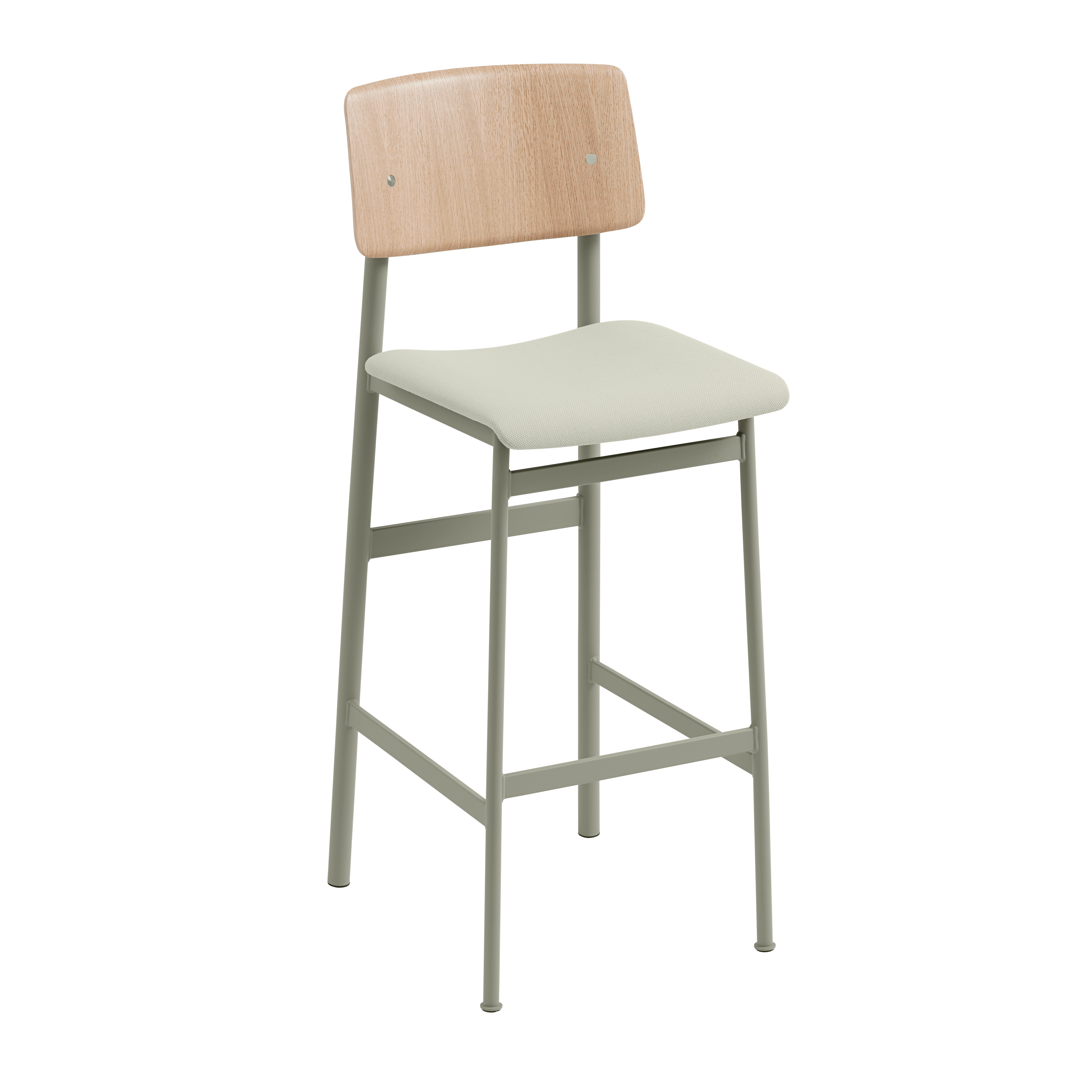 Krzesło barowe LOFT personalizowane z zieloną podstawą – Muuto