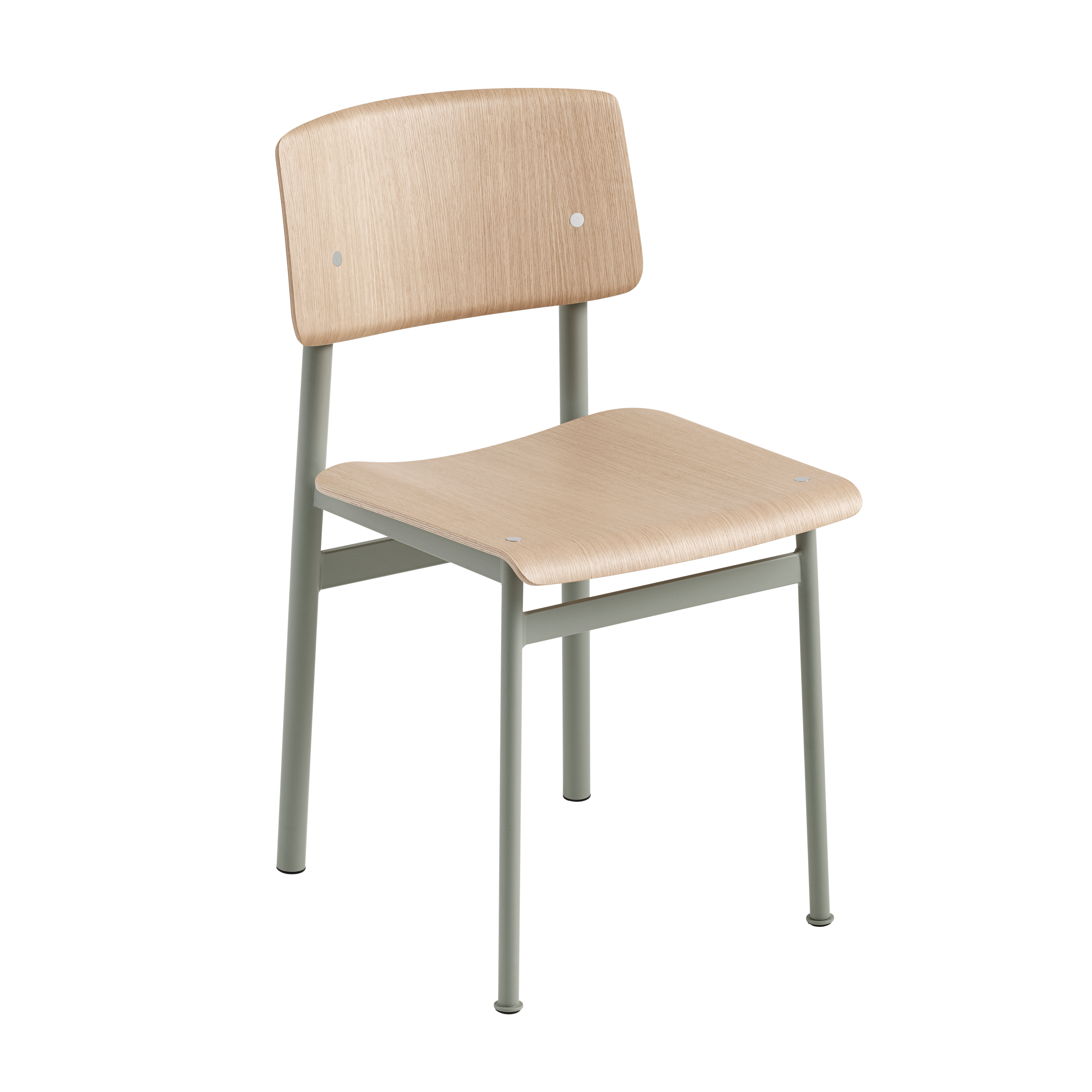 LOFT Chair with Oak Veneer and Dirty Green Base
