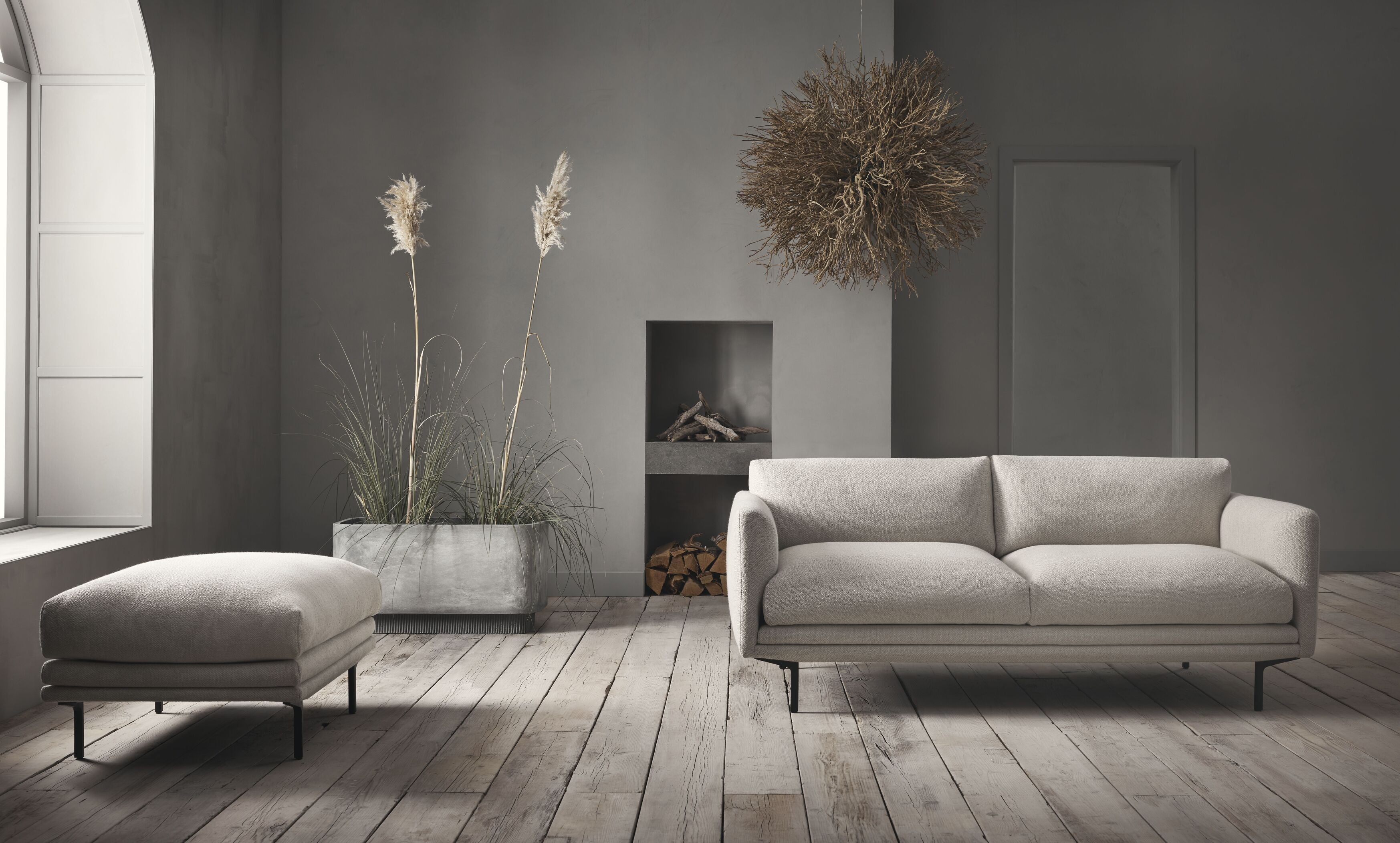 Sofa 2-osobowa LOMI czarna metalowa podstawa