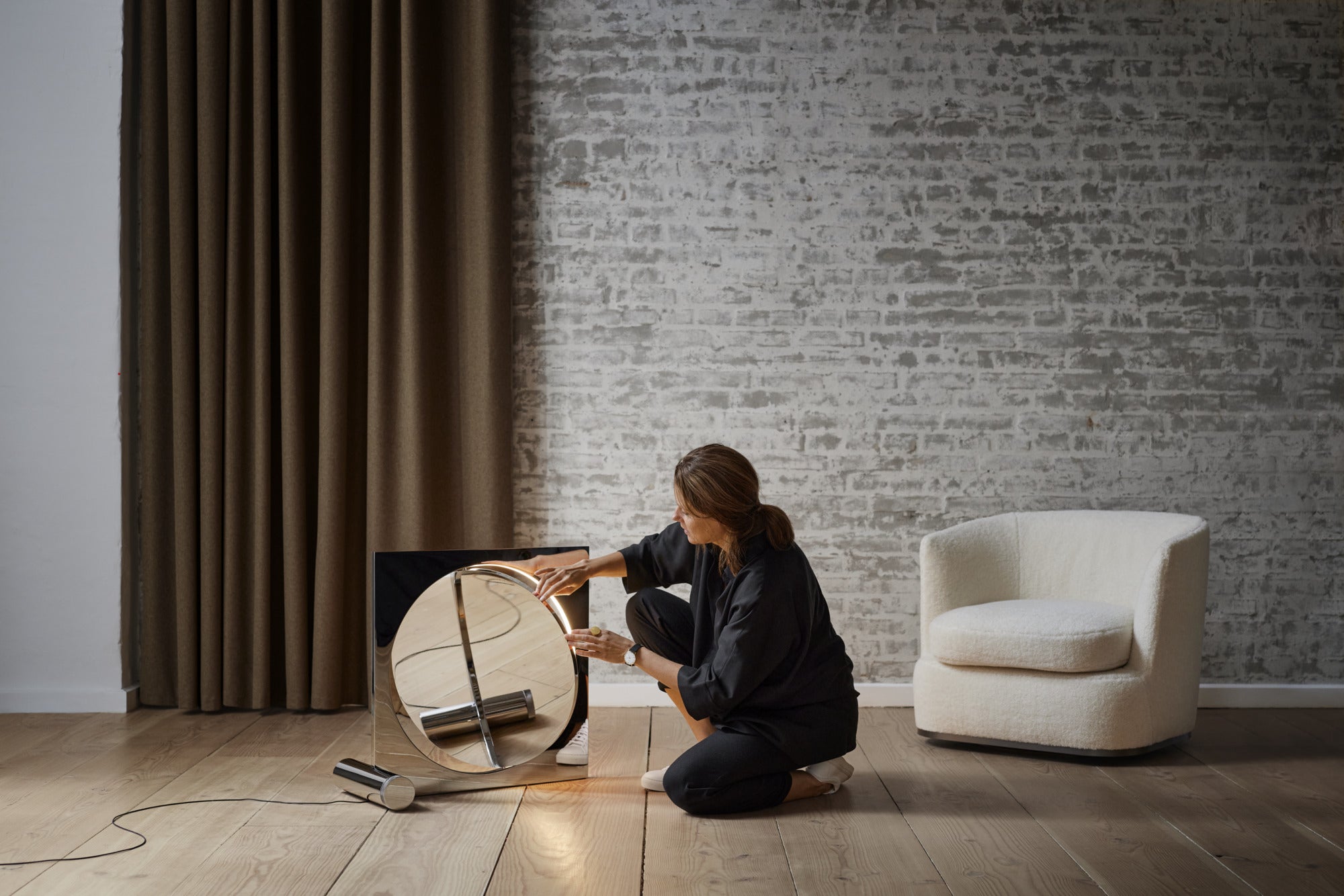 MOONSETTER chrome floor lamp