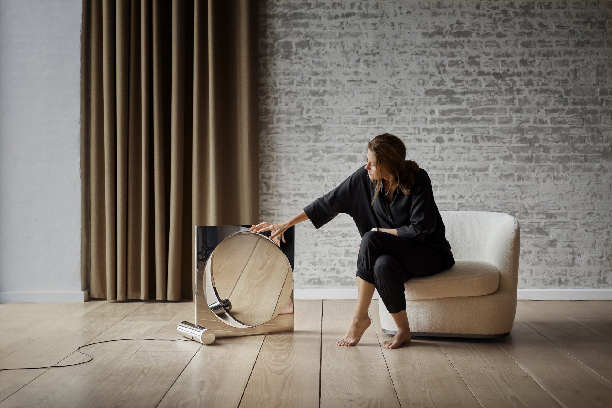 MOONSETTER chrome floor lamp