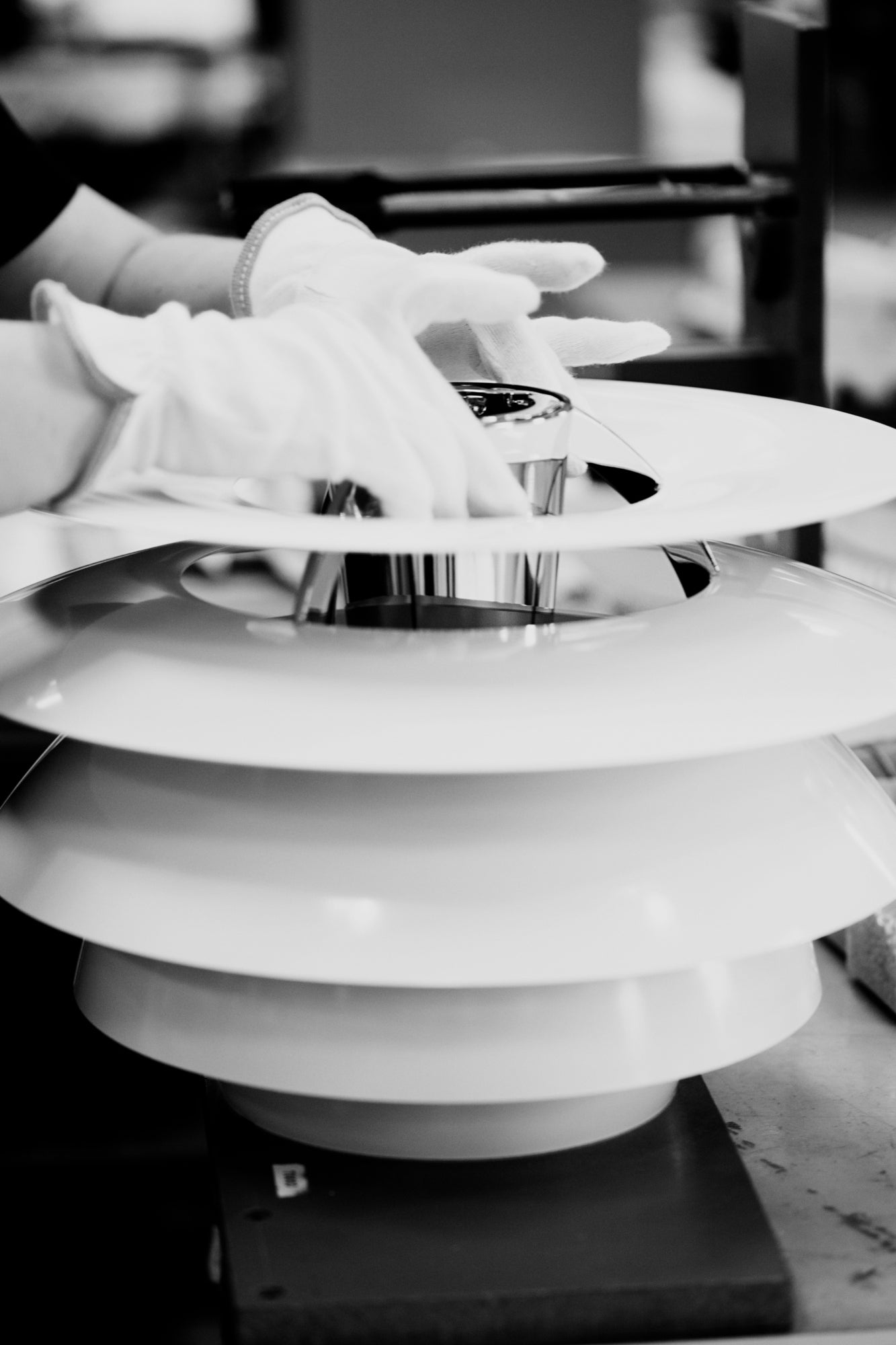 Pendant lamp PH SNOWBALL white with chrome finish